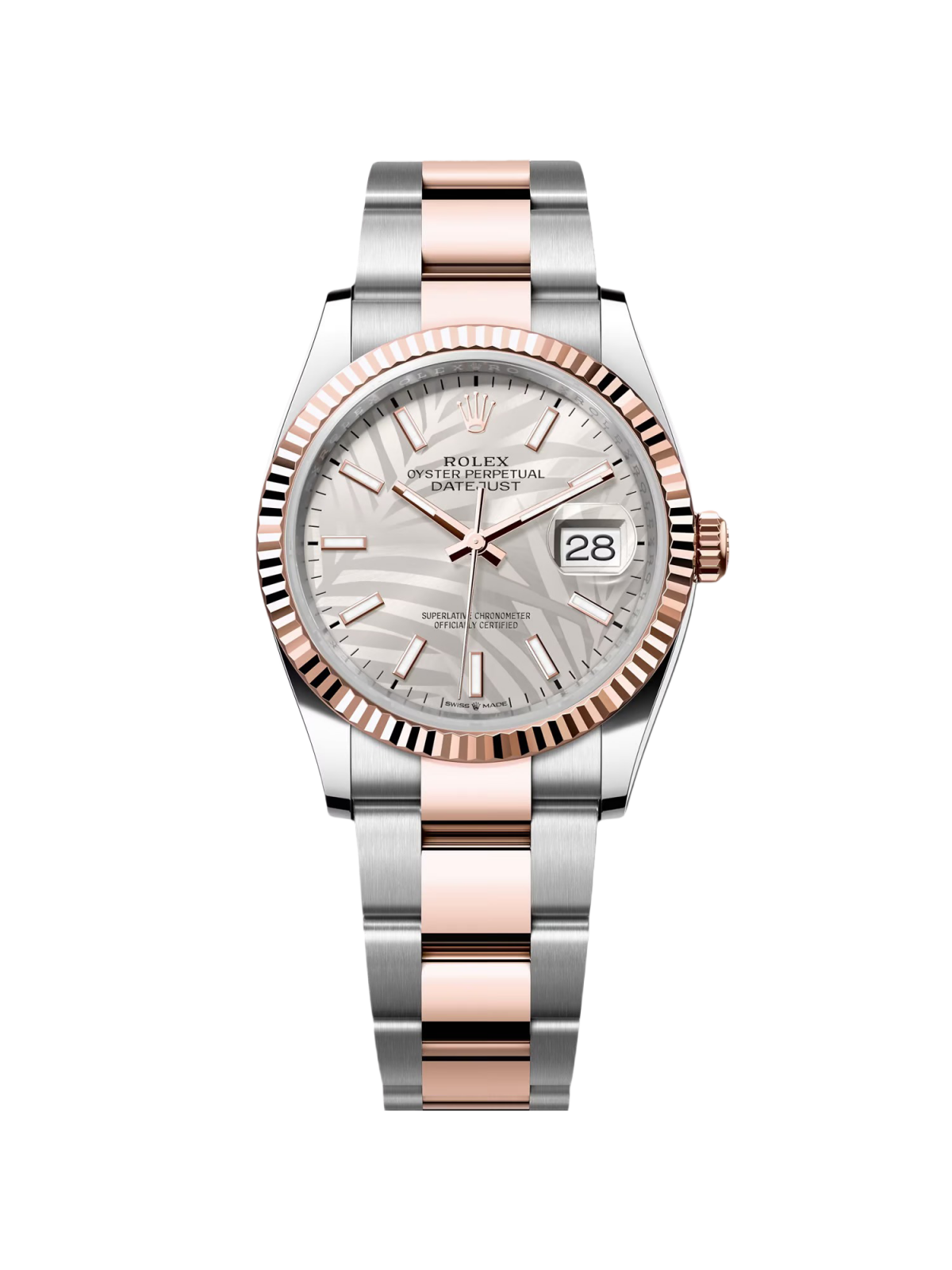 【Super Clone】RLX  Datejust 36mm 126231 Silver Palm Motif Dial Oyster Bracelet