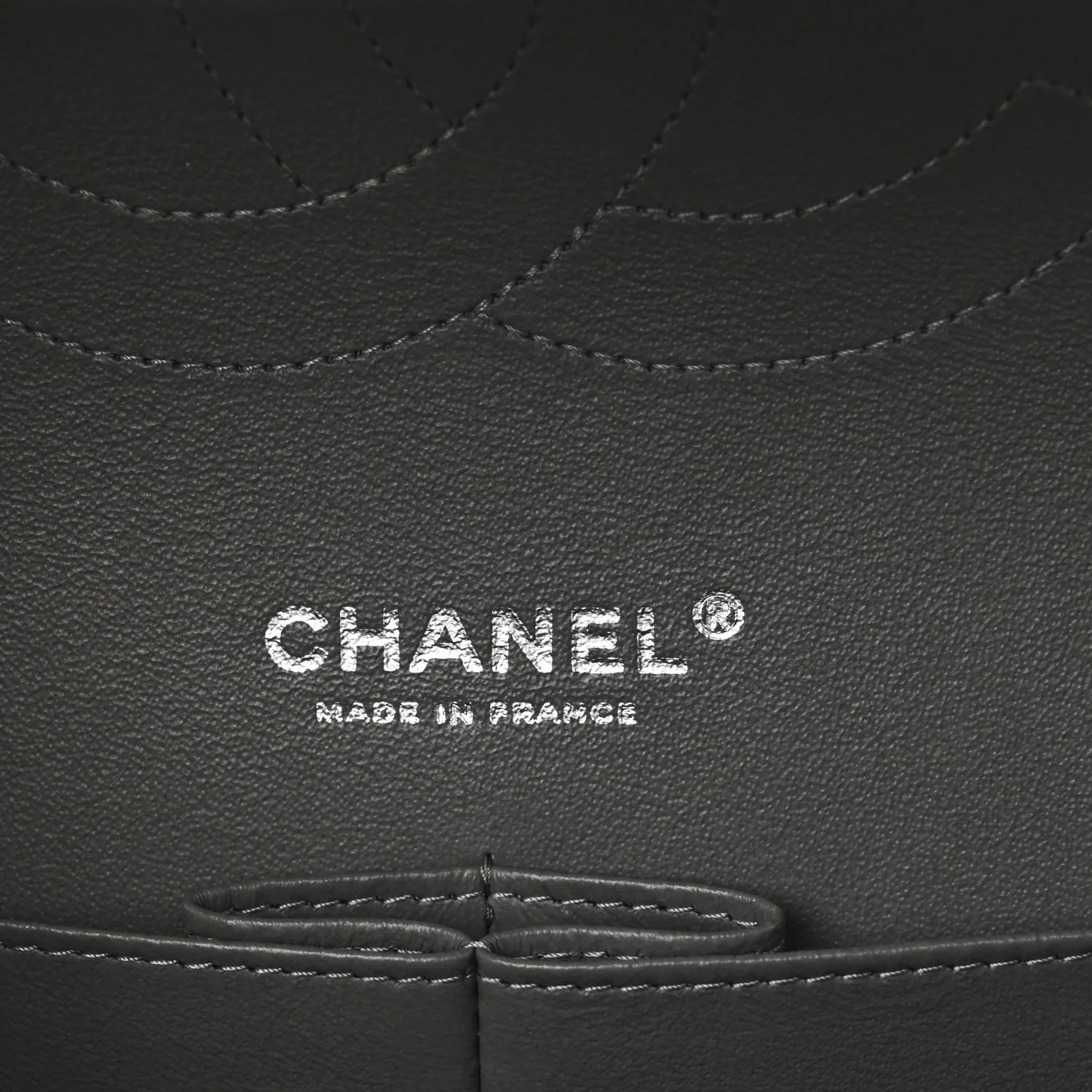 Caviar Quilted Jumbo Double Flap Grey
