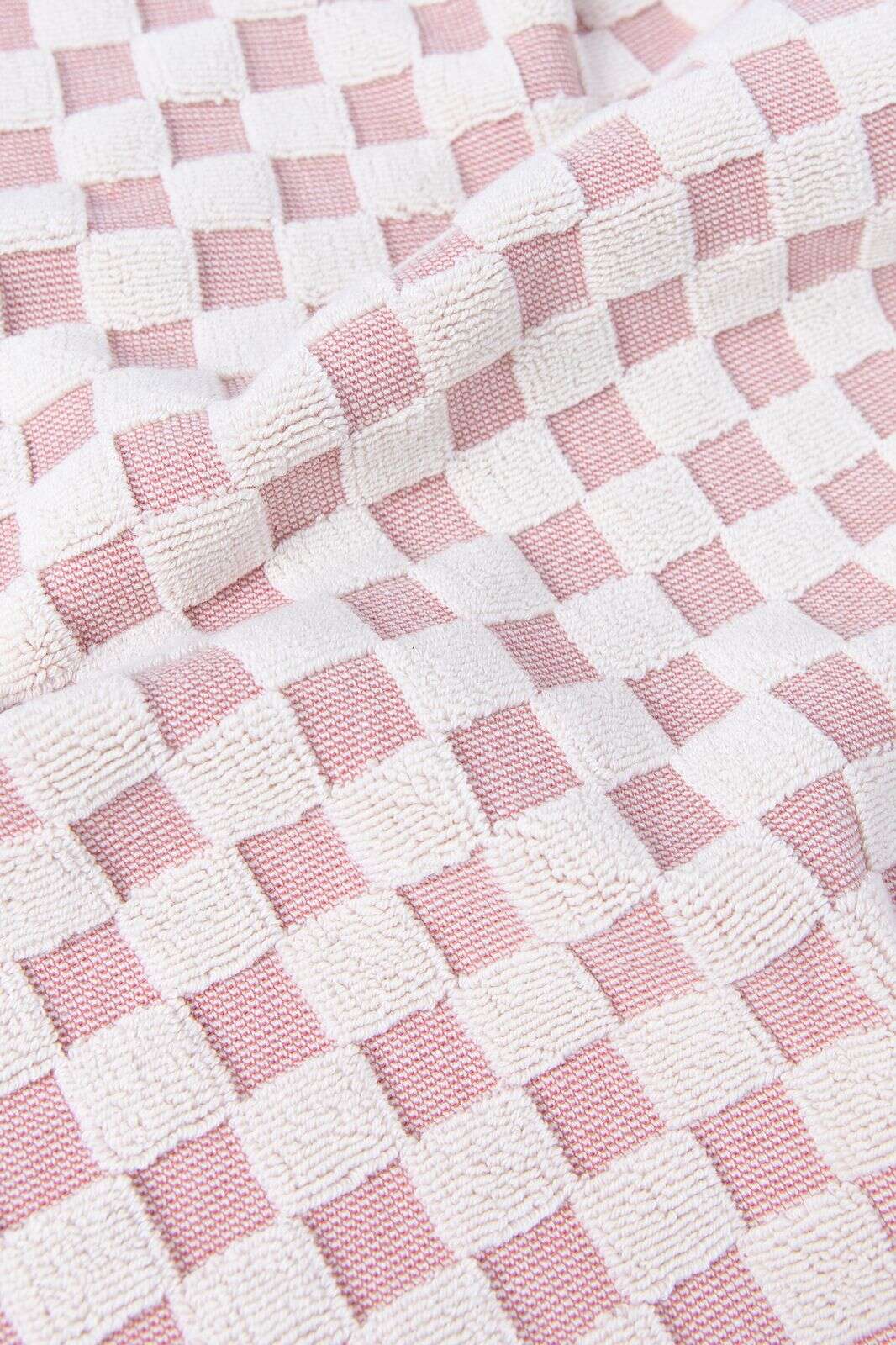 Lichtroze geblokte gastendoek
