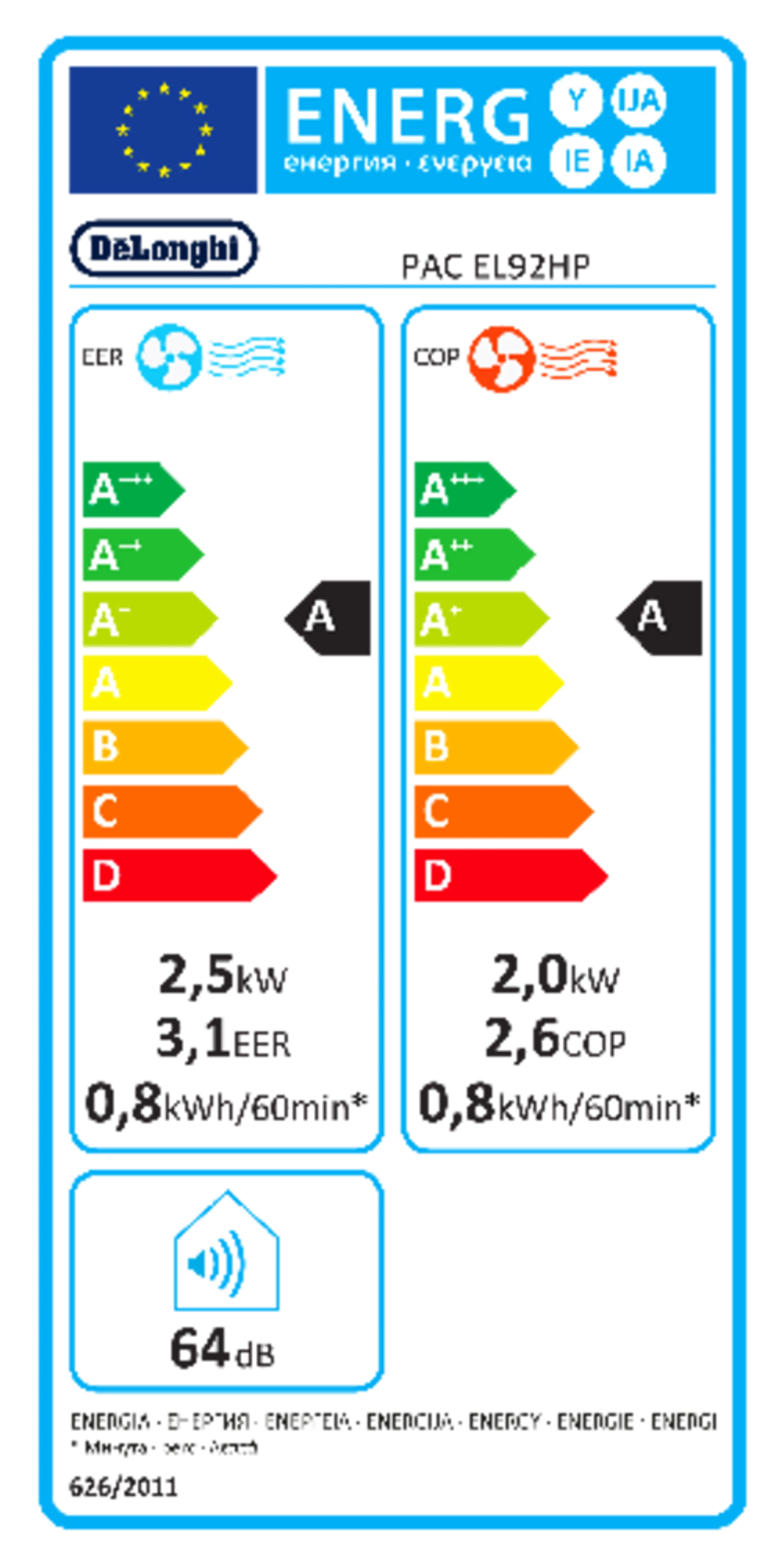 De'Longhi Mobiele airco PAC EL92 HP