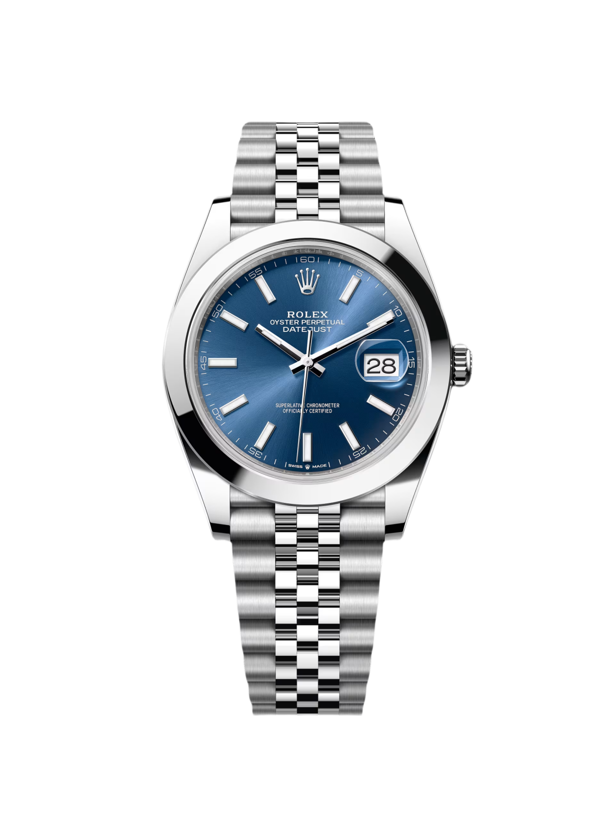 【Super Clone】RLX Datejust 41mm 126300 Blue Index Jubilee Stainless Steel Men’s Watch
