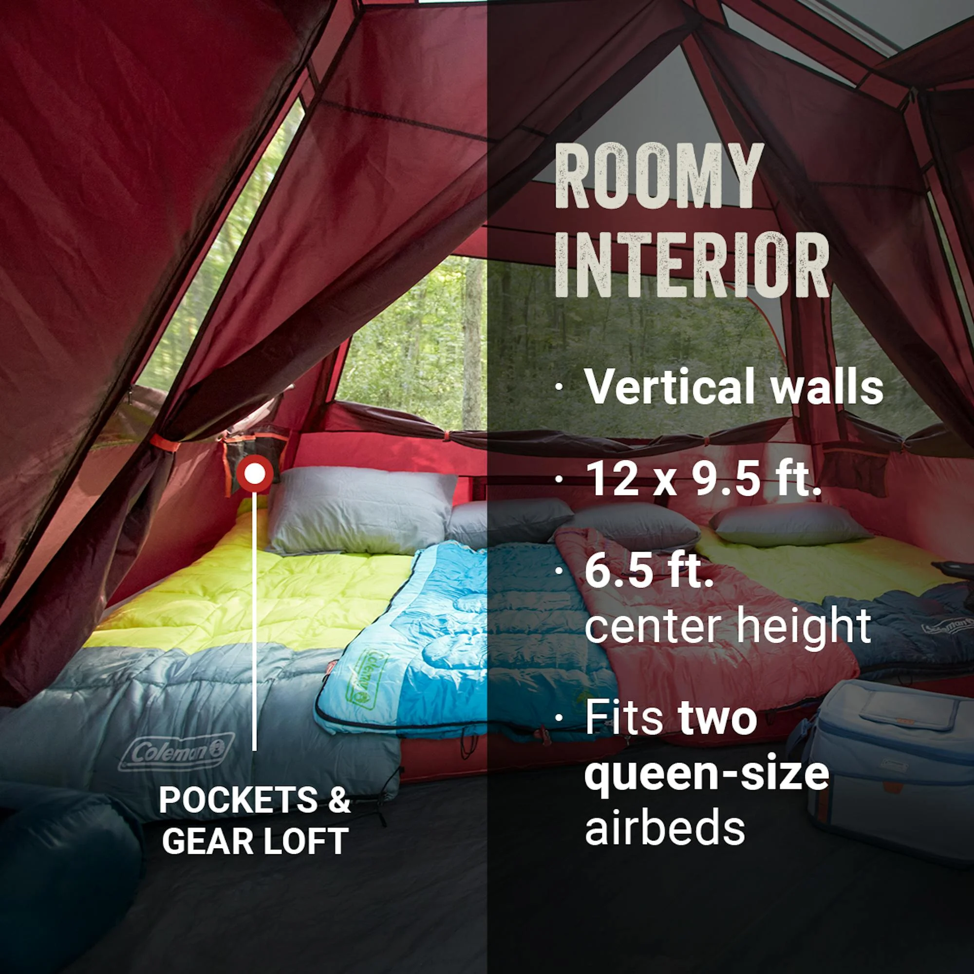 Skylodge? 8-Person Instant Camping Tent, Blackberry(8 Person) - Image 6