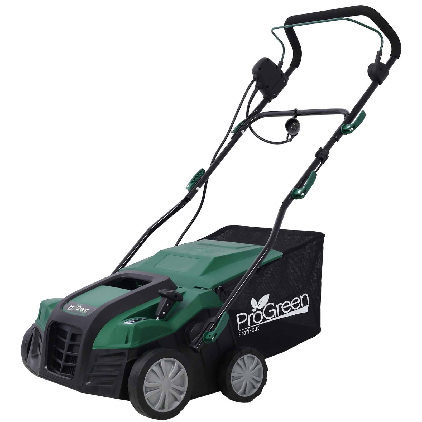 Garden Scarifier, 2-in-1 16-inch Dethatcher Scarifier,15 Amp Electric Lawn Dethatcher, Removable Collection Bag Extra Large 58QT for Yard Lawn