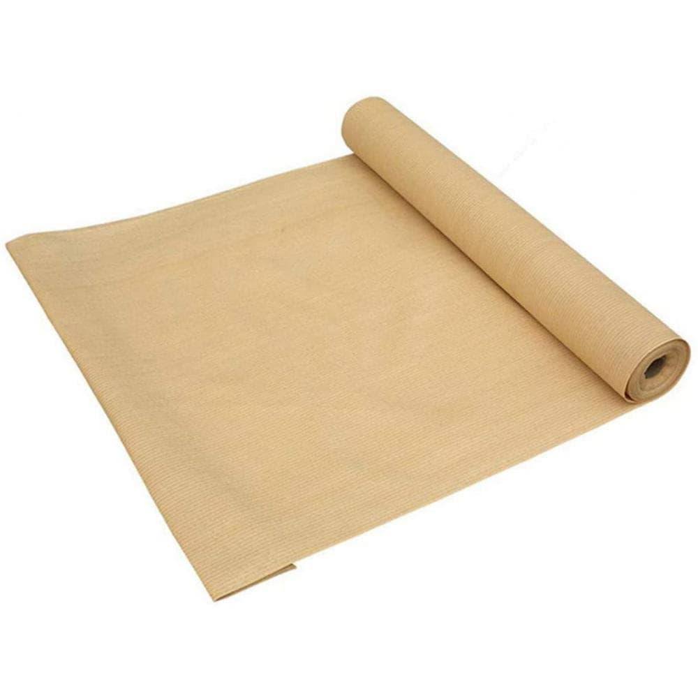 Shatex 6 ft. x 50 ft. 90% Sun Shade Fabric, Sun-Block Net Mesh Shade with Clips for Pergola Cover Porch Vertical Screen, Beige
