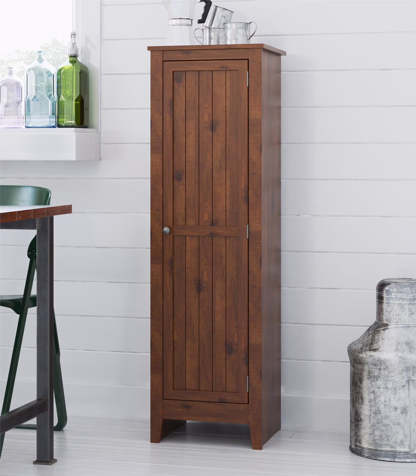 Milford Single Door Storage Pantry Cabinet, Old Fashioned Pine