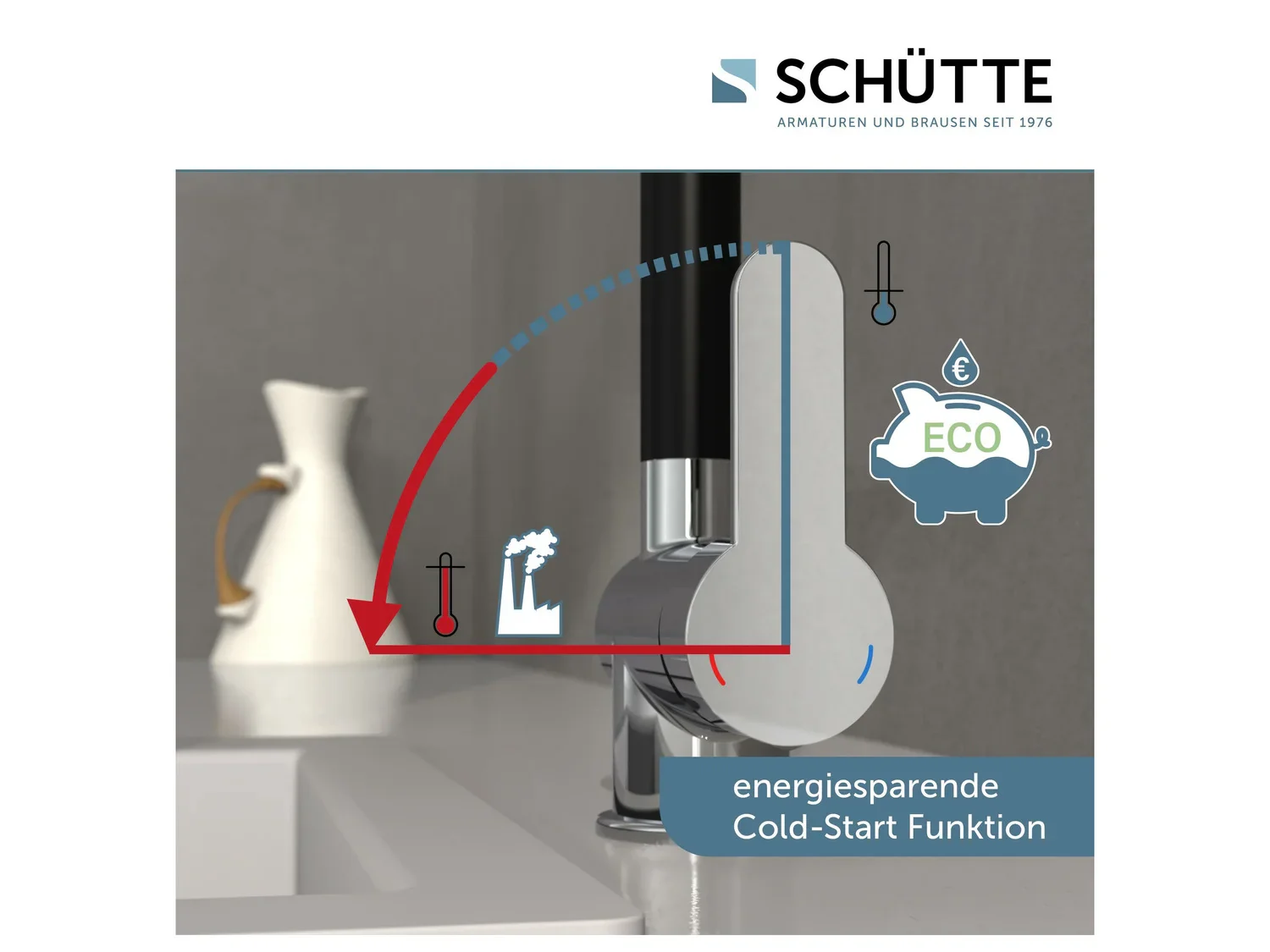 Schtte Mitigeur robinet de cuisine RIO, avec bec rtractable
