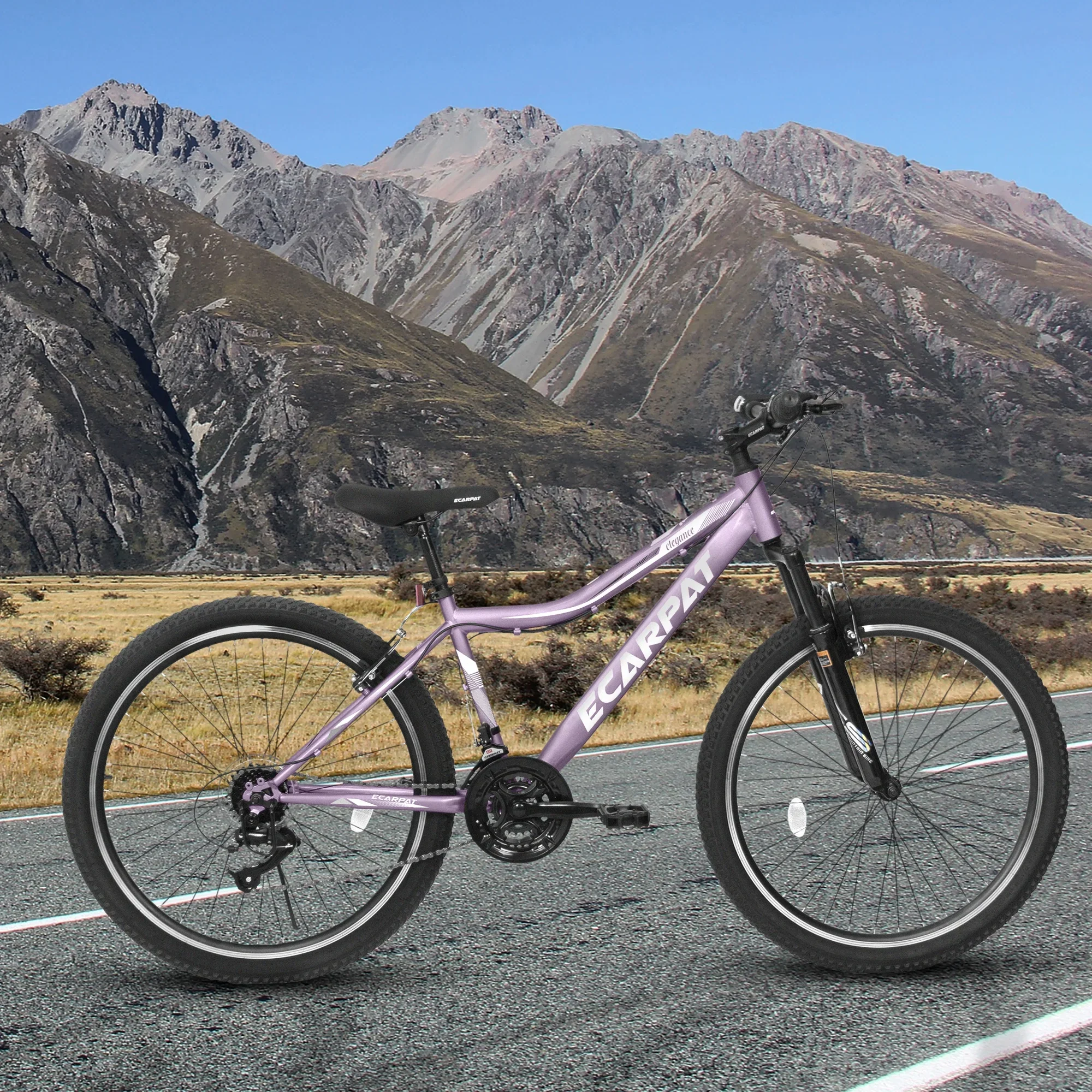 24“/26 Mountain Bike for Women - 21-Speed, Dual Disc Brakes, Front Suspension, All-Terrain Tires, 85% Pre-Assembled Carbon Steel Frame Bicycle