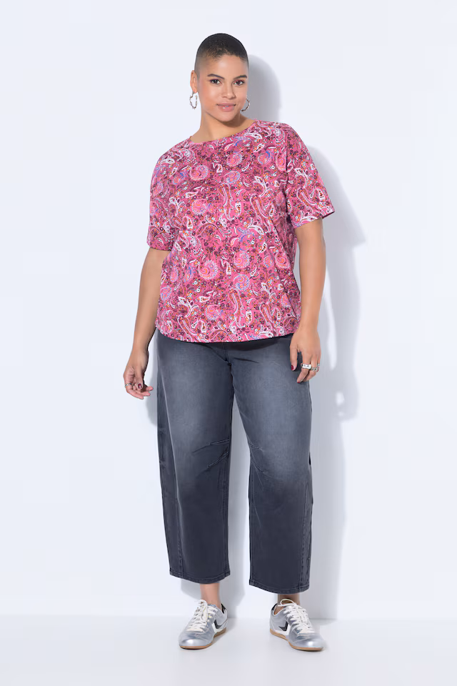 Relaxed Fit Short Sleeve Paisley Tee