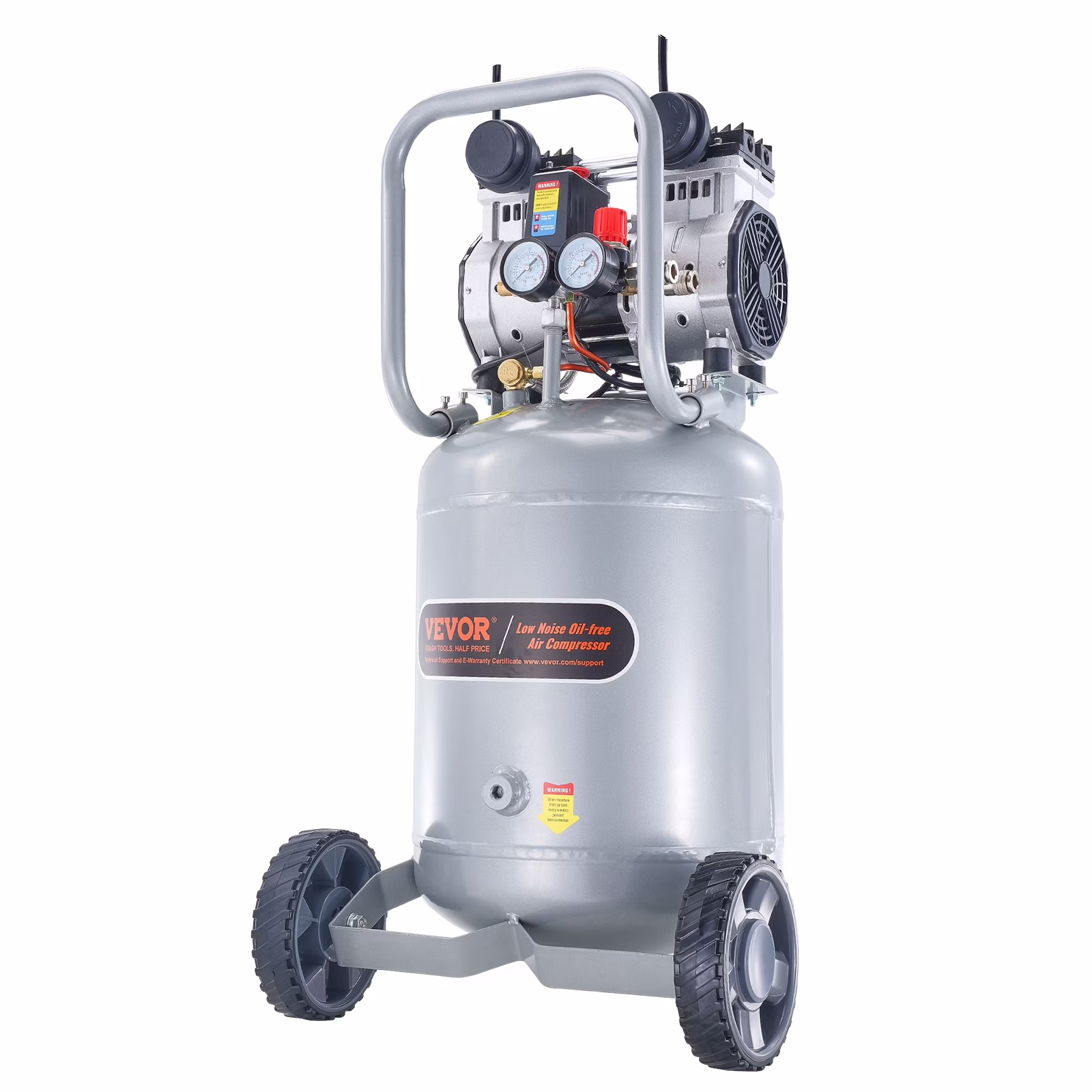 VEVOR 13 Gallon Air Compressor, 2HP 4.6 Scfm@90psi Oil Free Air Compressor Tank, 66db Ultra - Quiet Compressor for Tire Inflation, Auto Repair, Woodwork Nailing, Spray Painting (125PSI Max Pressure)