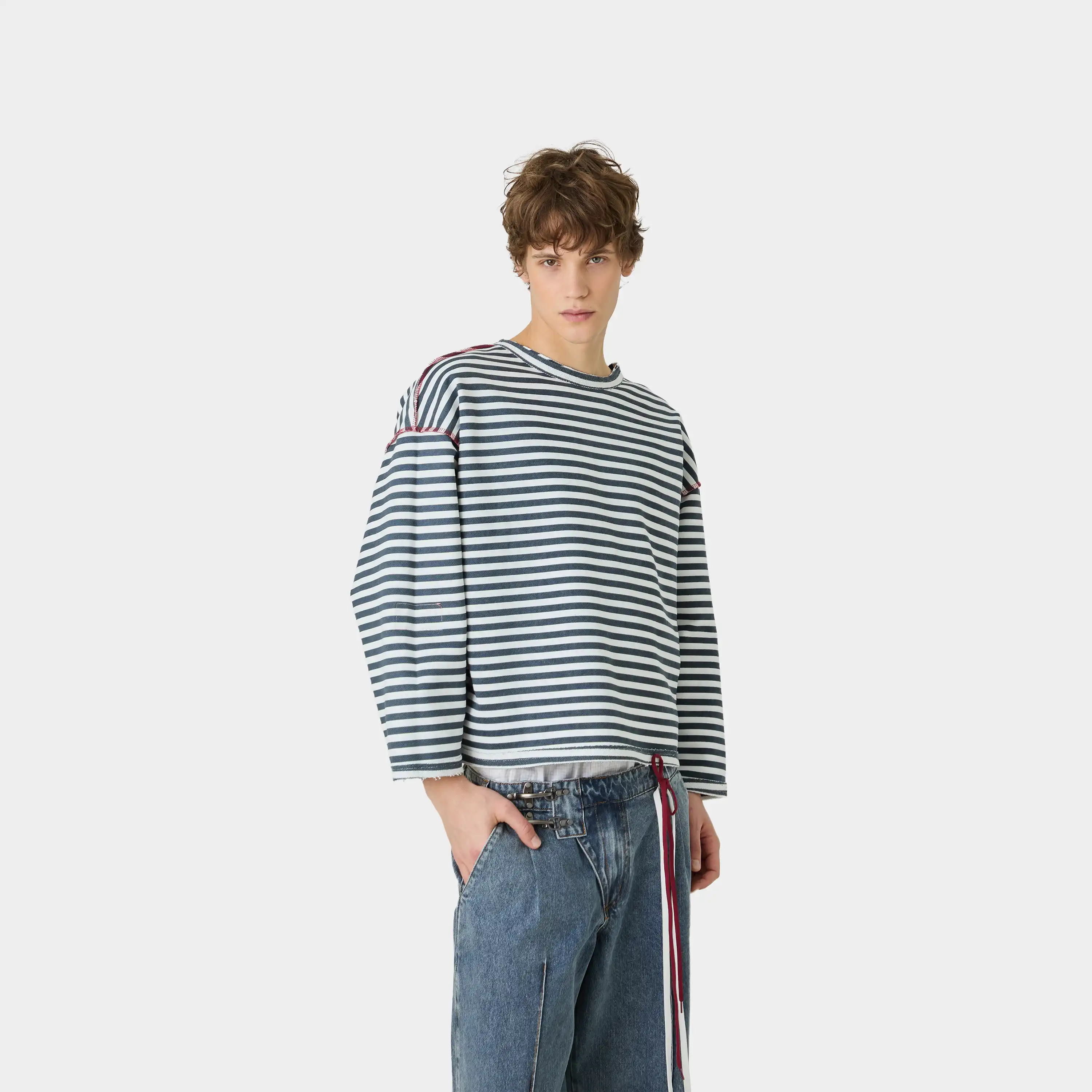 Sade Navy Reverse Crewneck