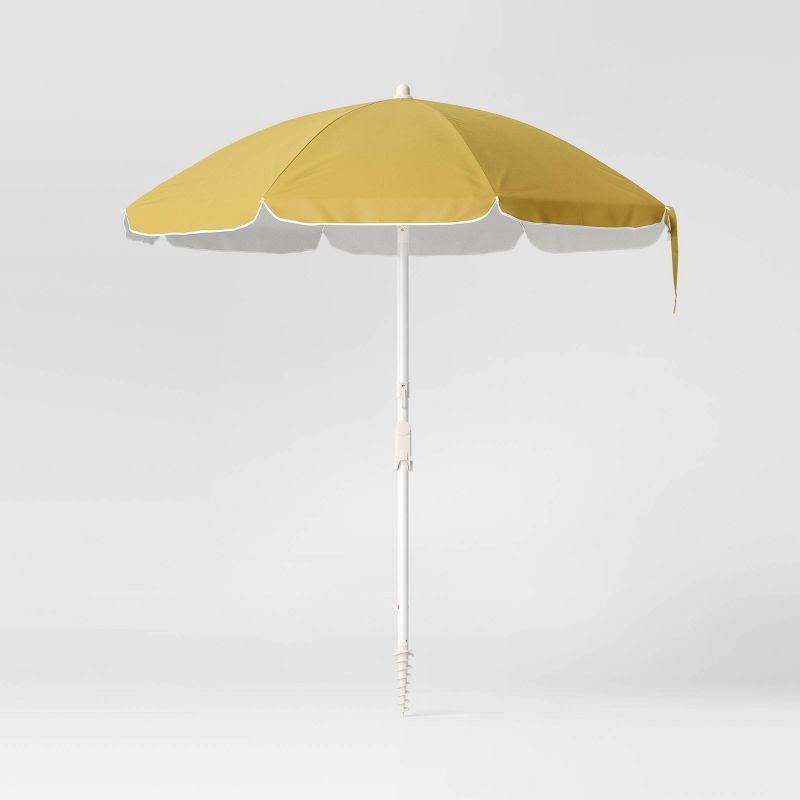 6.5'x6.5' Outdoor Patio Beach Umbrella Yellow - Sun Squad