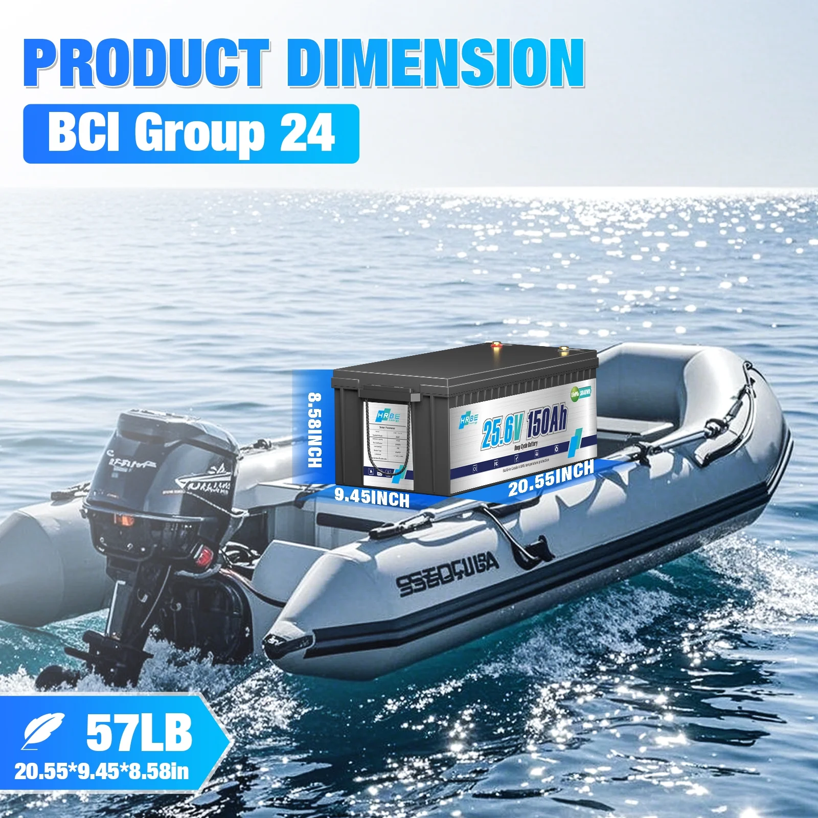 24V 150AH LiFePO4 Lithium Battery, for RV,Solar Panel Kit,Trolling Motors,Camper,Marine,off Grid,15000+Deep Cycles,3840WH - Image 2