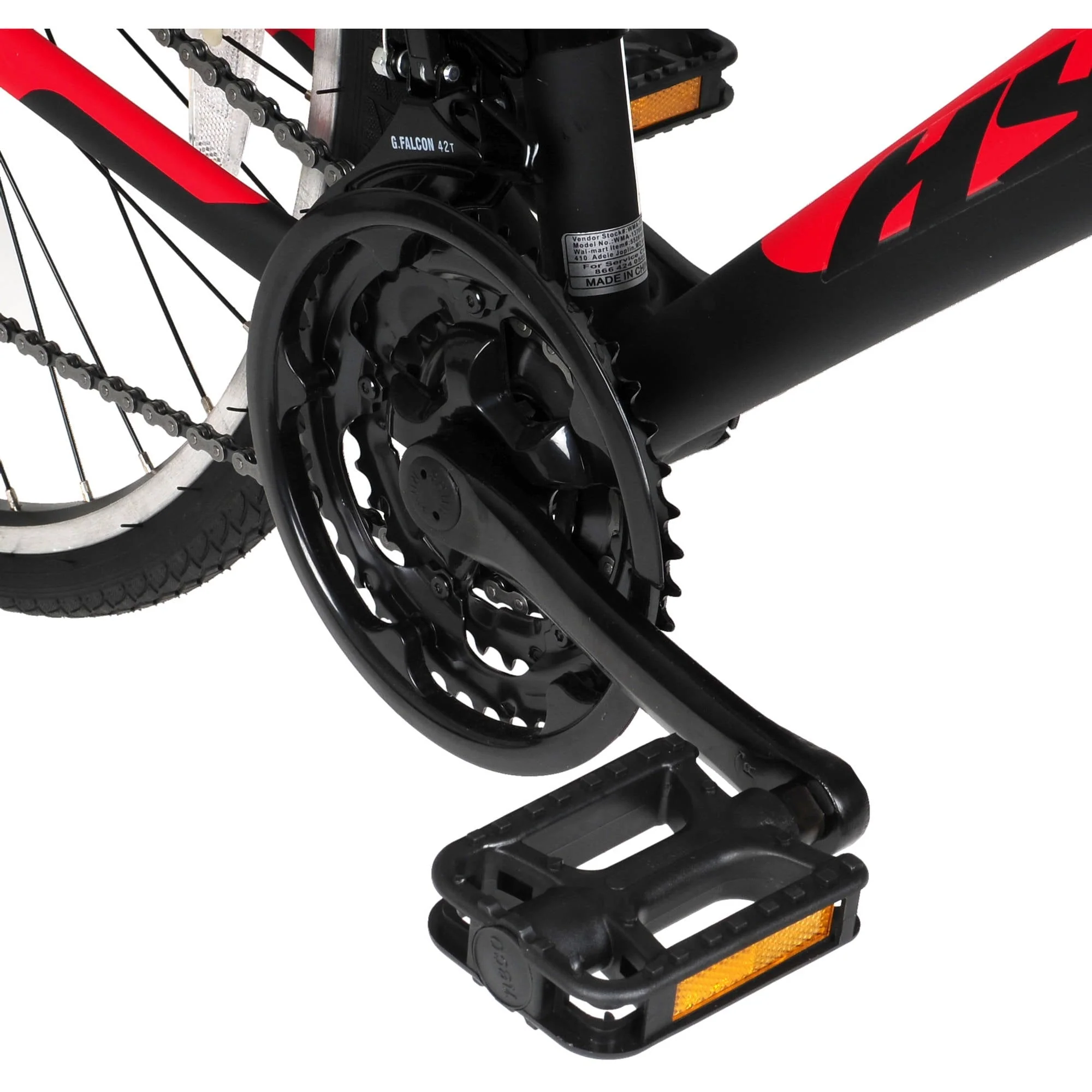 Bicycle 700c Men's Spin fit Hybrid Bike, Black and Red - Image 5