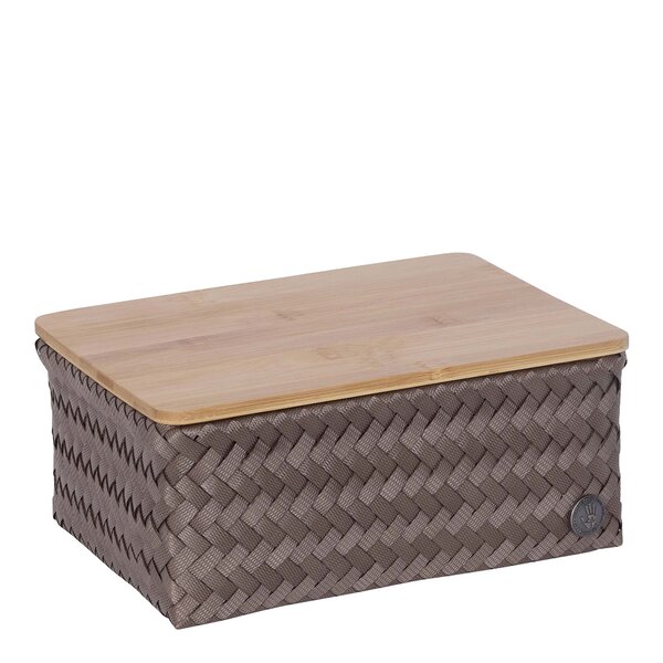 Top Fit Medium høy oppbevaringskurv m/lokk 24x18x11 cm taupe