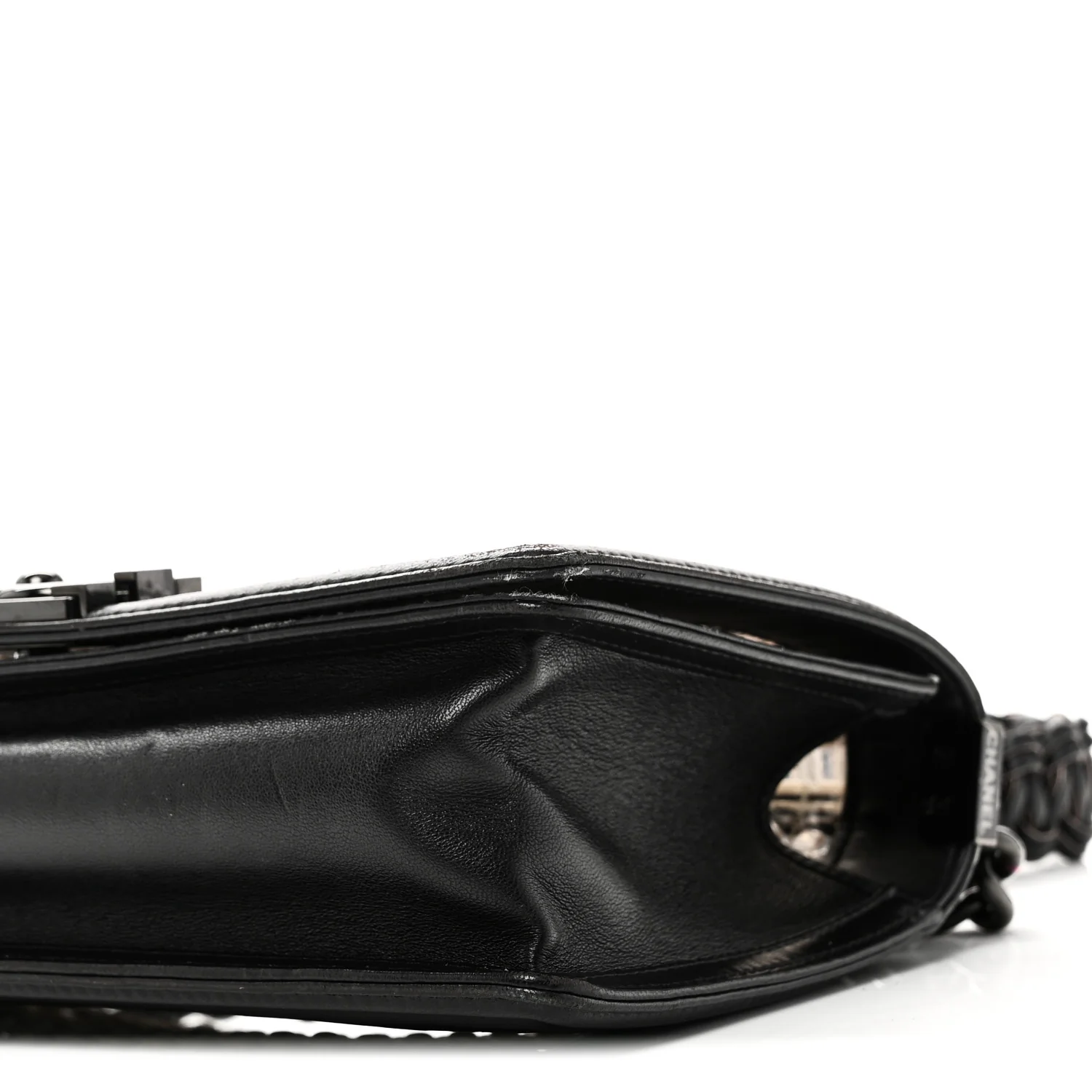 PVC Thread Woven Medium Boy Flap Black