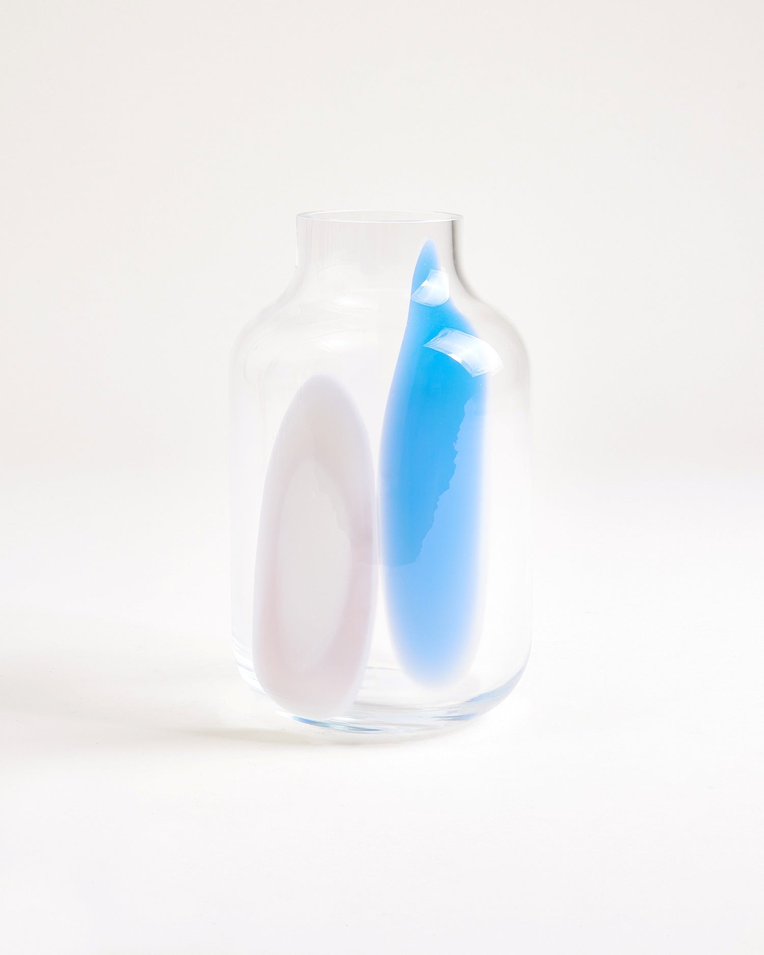 NUNO - GLASS VASE M DROPS BLUE WHITE
