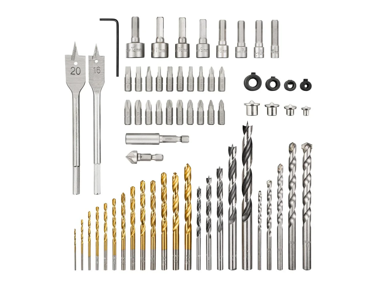 PARKSIDE Set de forets et embouts, 64 pices