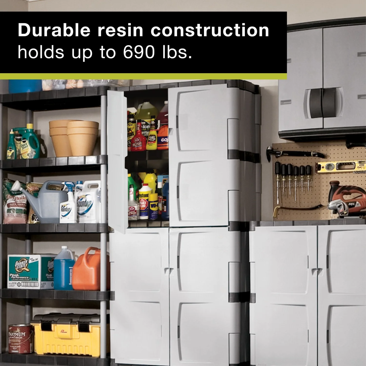 Full Double Door Vertical 27 Cu.Ft. Garage Storage Cabinet - Image 3