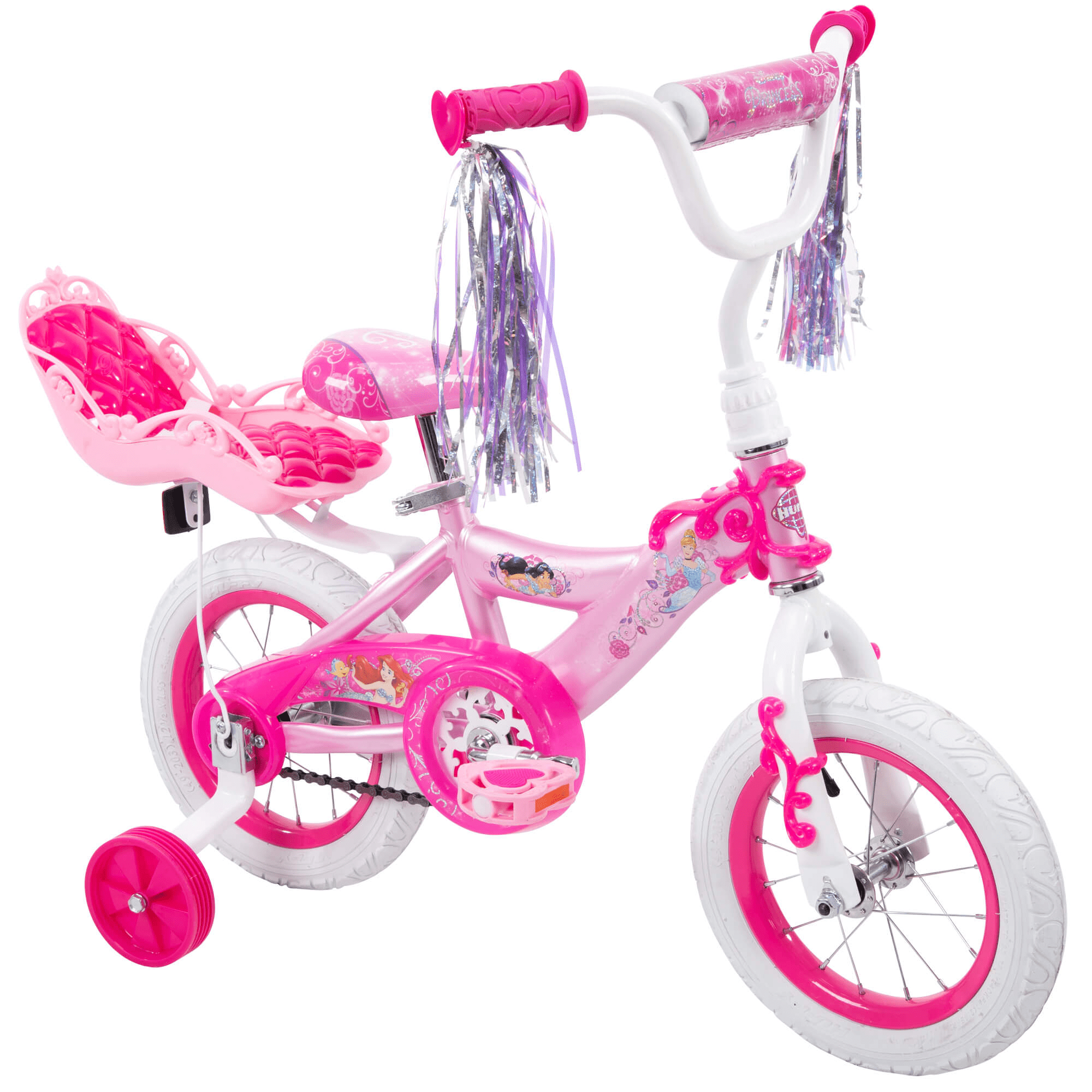 Princess Girls' 12 Bike with Doll Carrier by Huffy-Instock