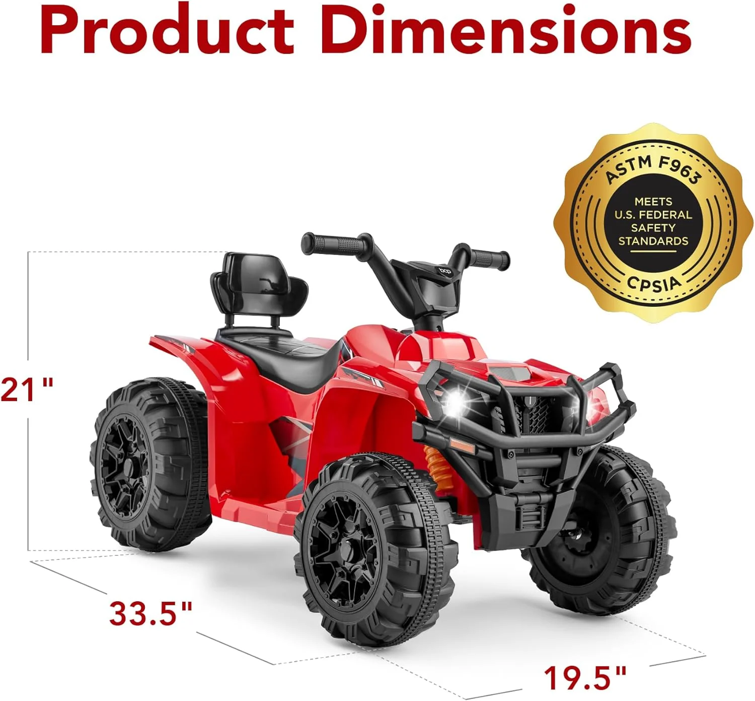Quad électrique 12 V pour enfants Best Choice Products, véhicule tout-terrain à 4 roues avec audio Bluetooth, vitesse maximale de 3,9 km/h, pneus à crampons, phares LED et radio.