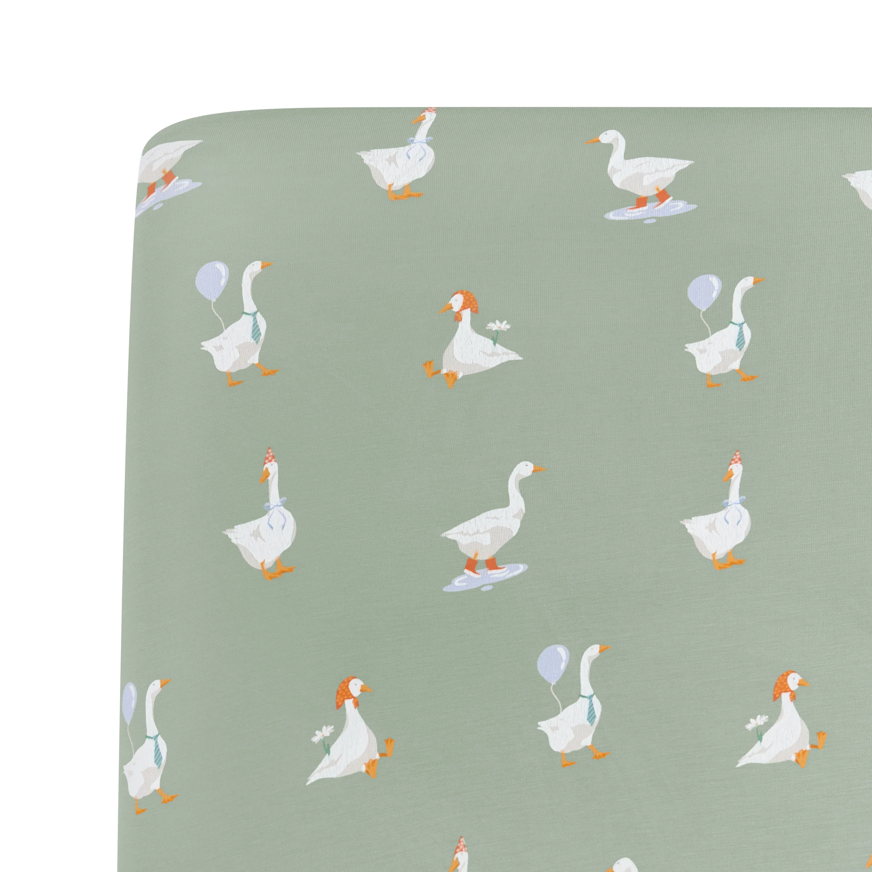 Mini Crib Sheet in Silly Goose