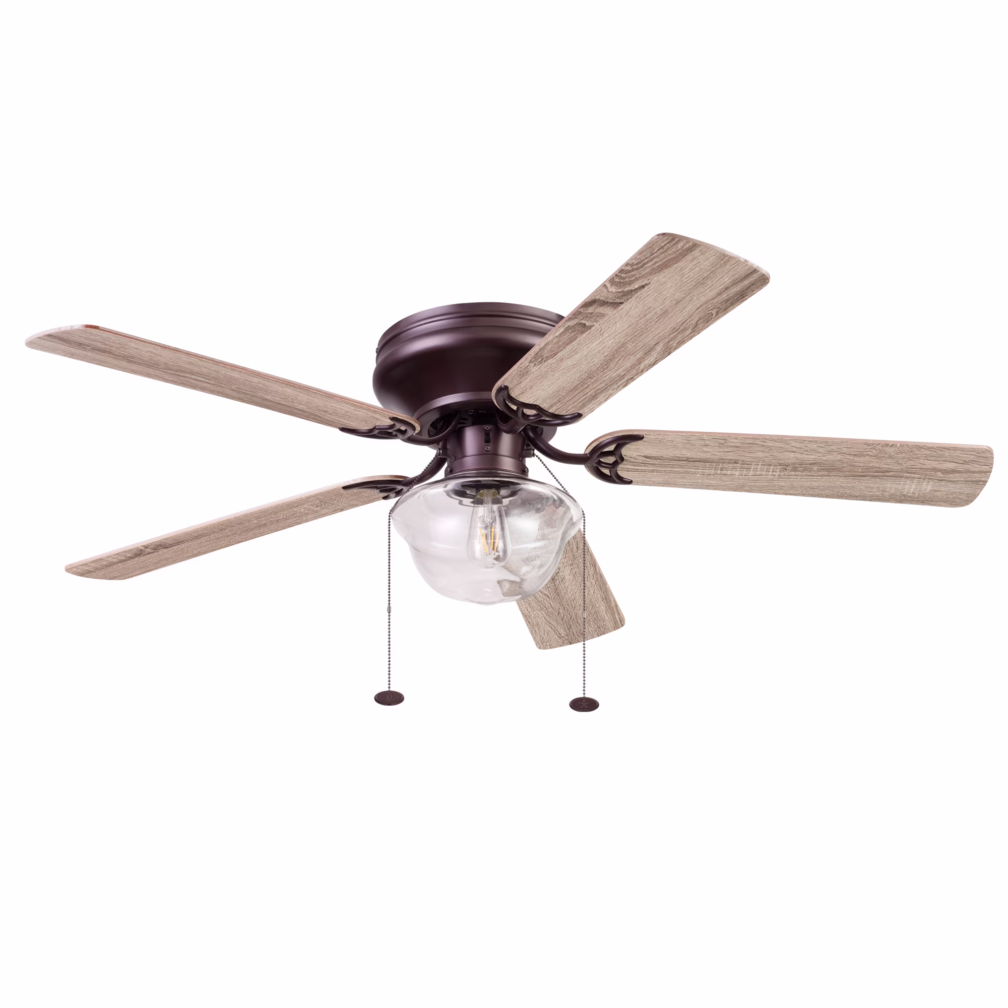 Better Homes & Gardens Wyndham 52 Bronze Ceiling Fan with Light, 5 Blades, Pull Chains & Reverse Airflow
