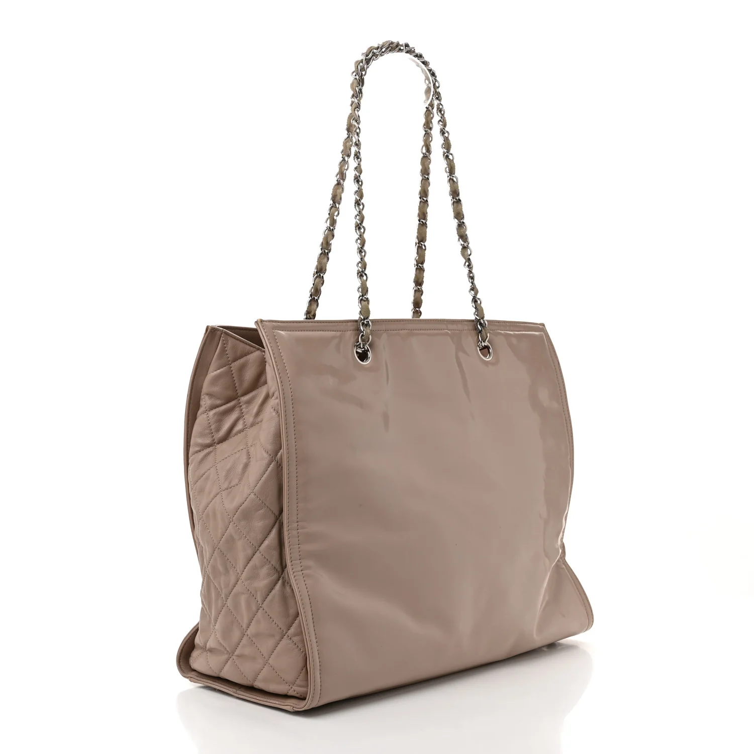 Vinyl Large Lipstick Tote Dark Beige