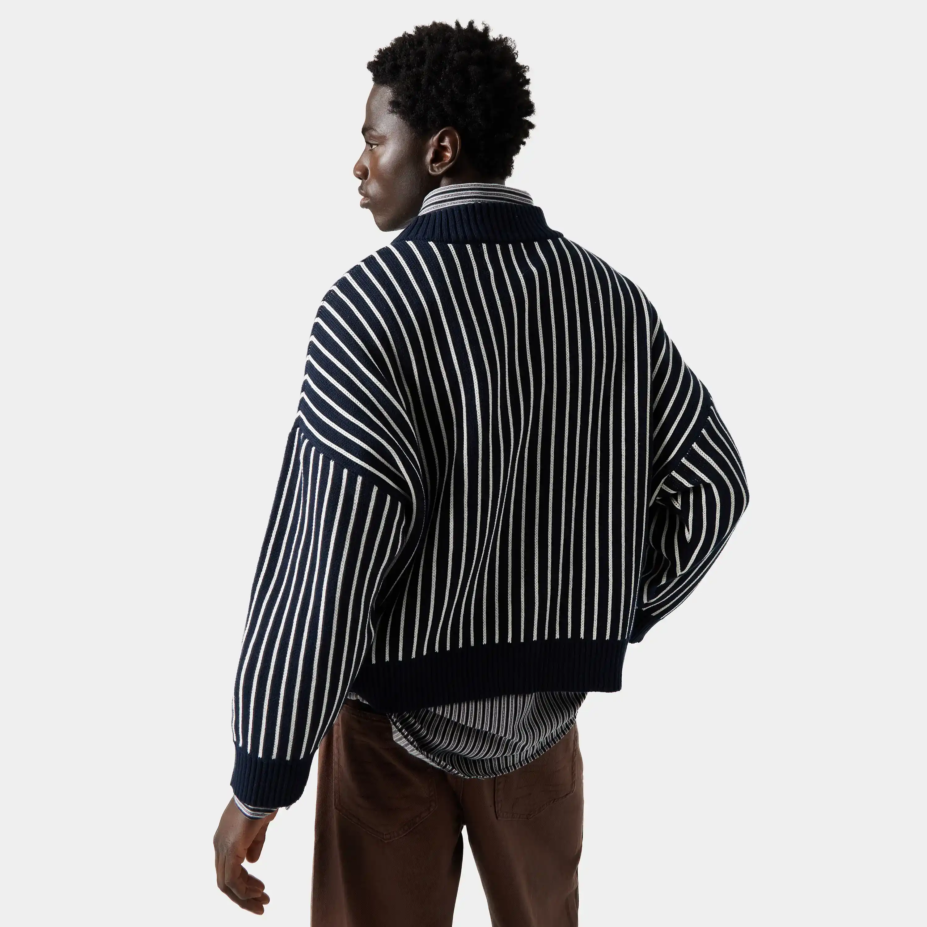 Badge Navy Stripes Knit Sweater