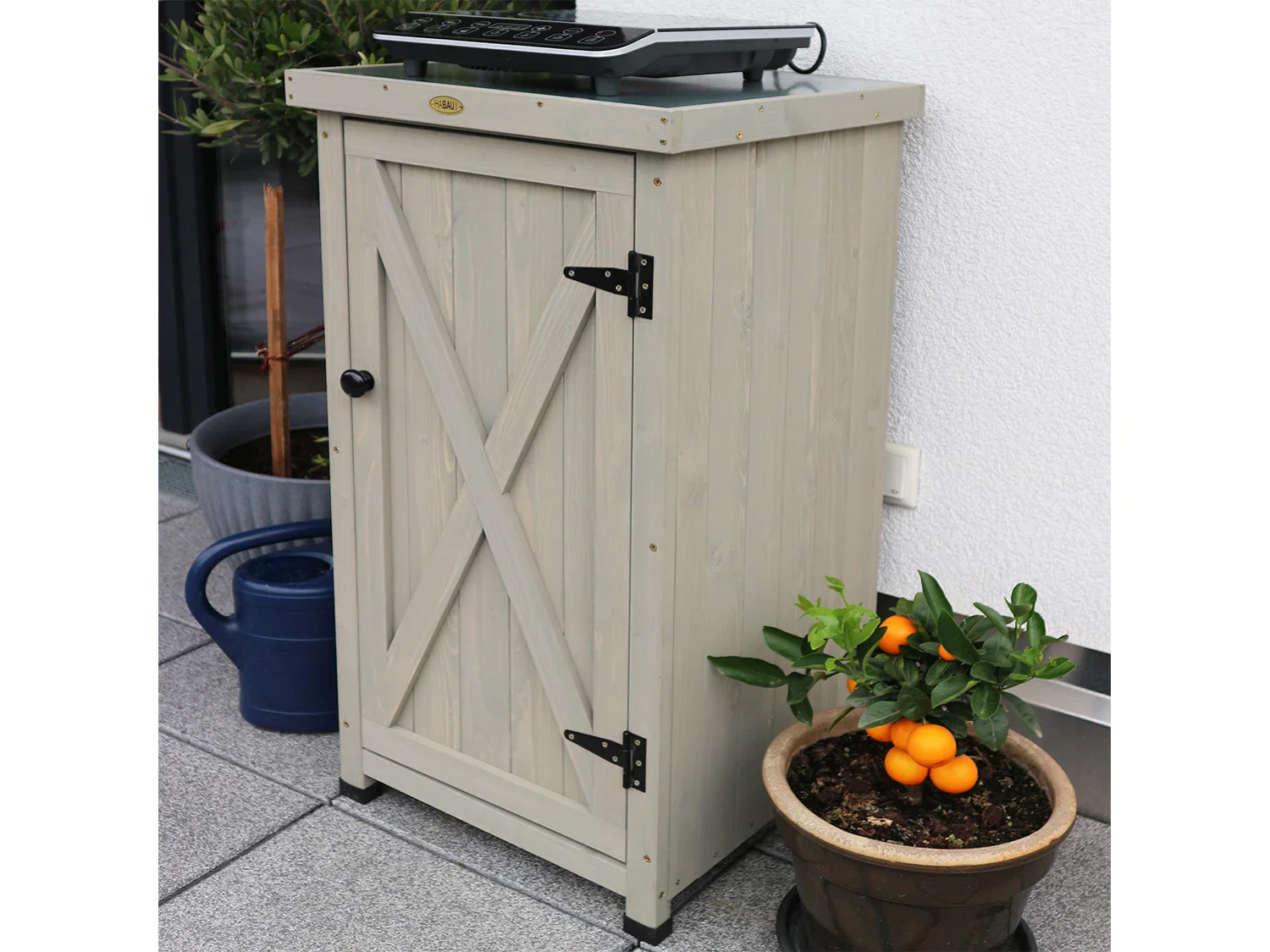 HABAU Armoire de jardin Kompakt, 45 x 45 x 91 cm, gris