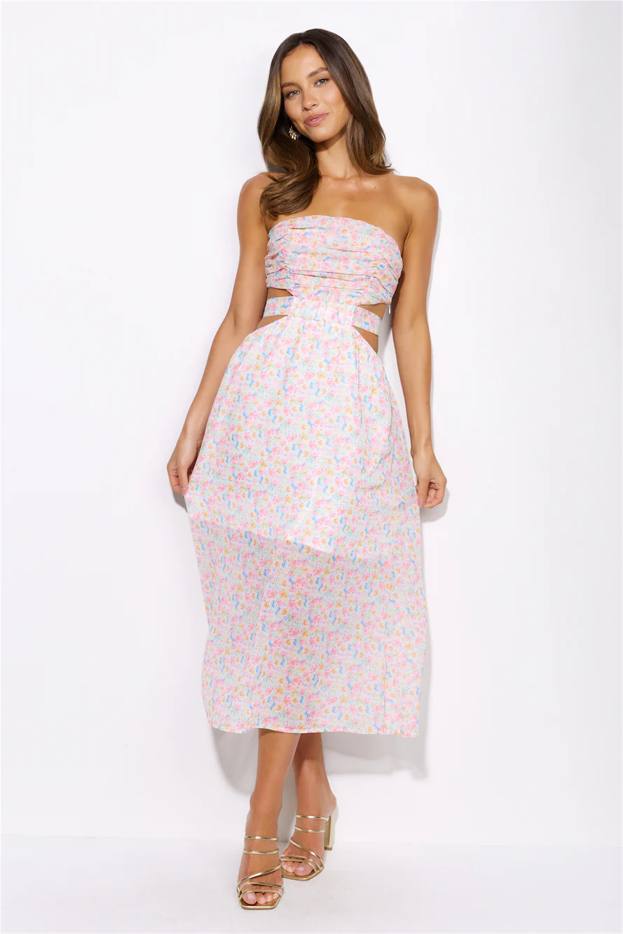 Pretty And Girly Maxi Dress Pink