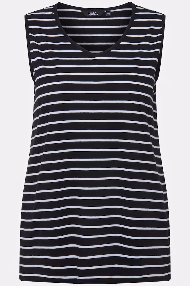 2 Pack of V-Neck Cotton Knit Tanks - Stripe, Solid