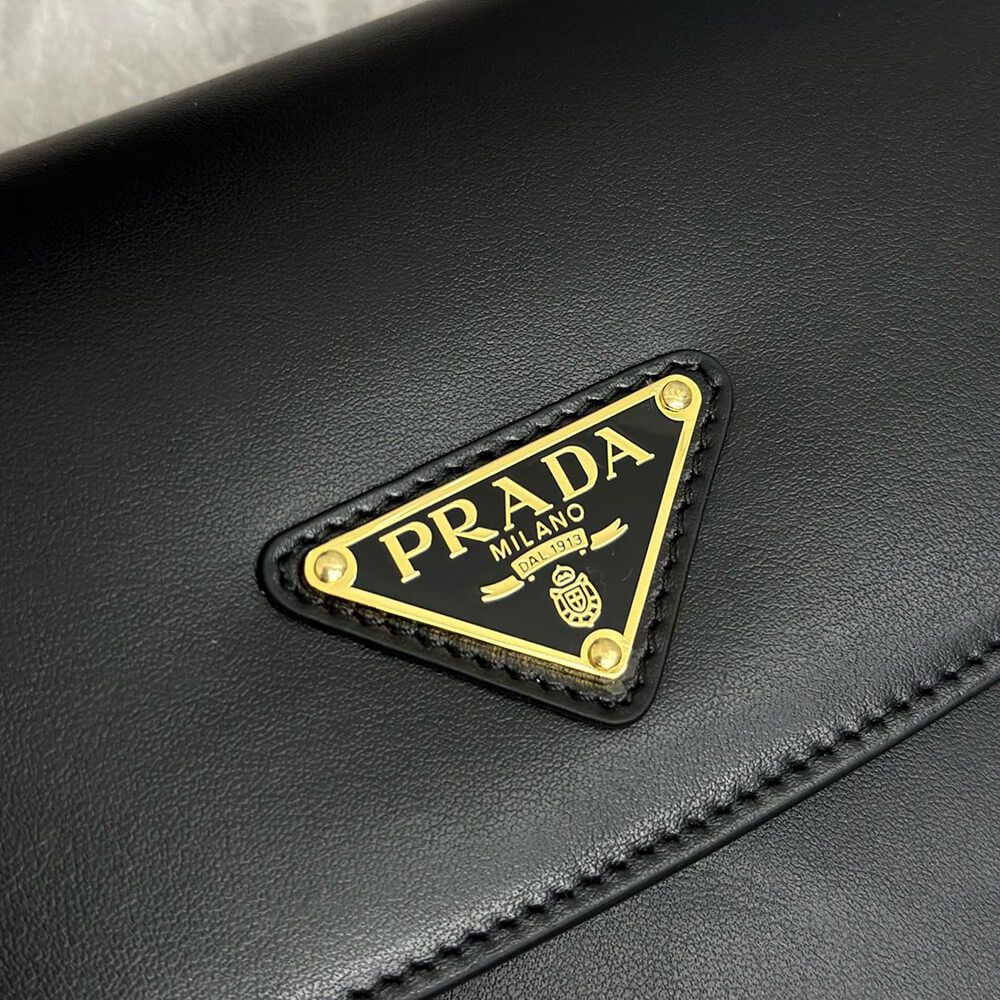 Prada Arque leather shoulder bag with flap