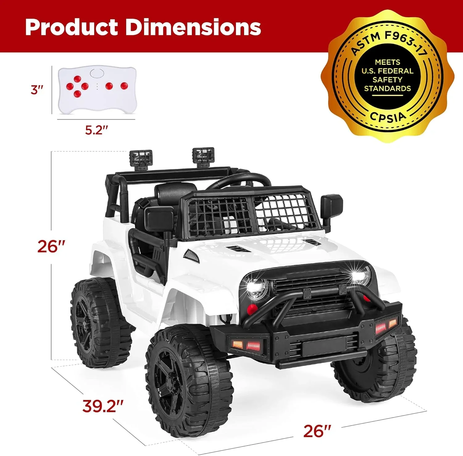 Camion électrique pour enfants Best Choice Products 12V avec suspension à ressorts et lumières LED