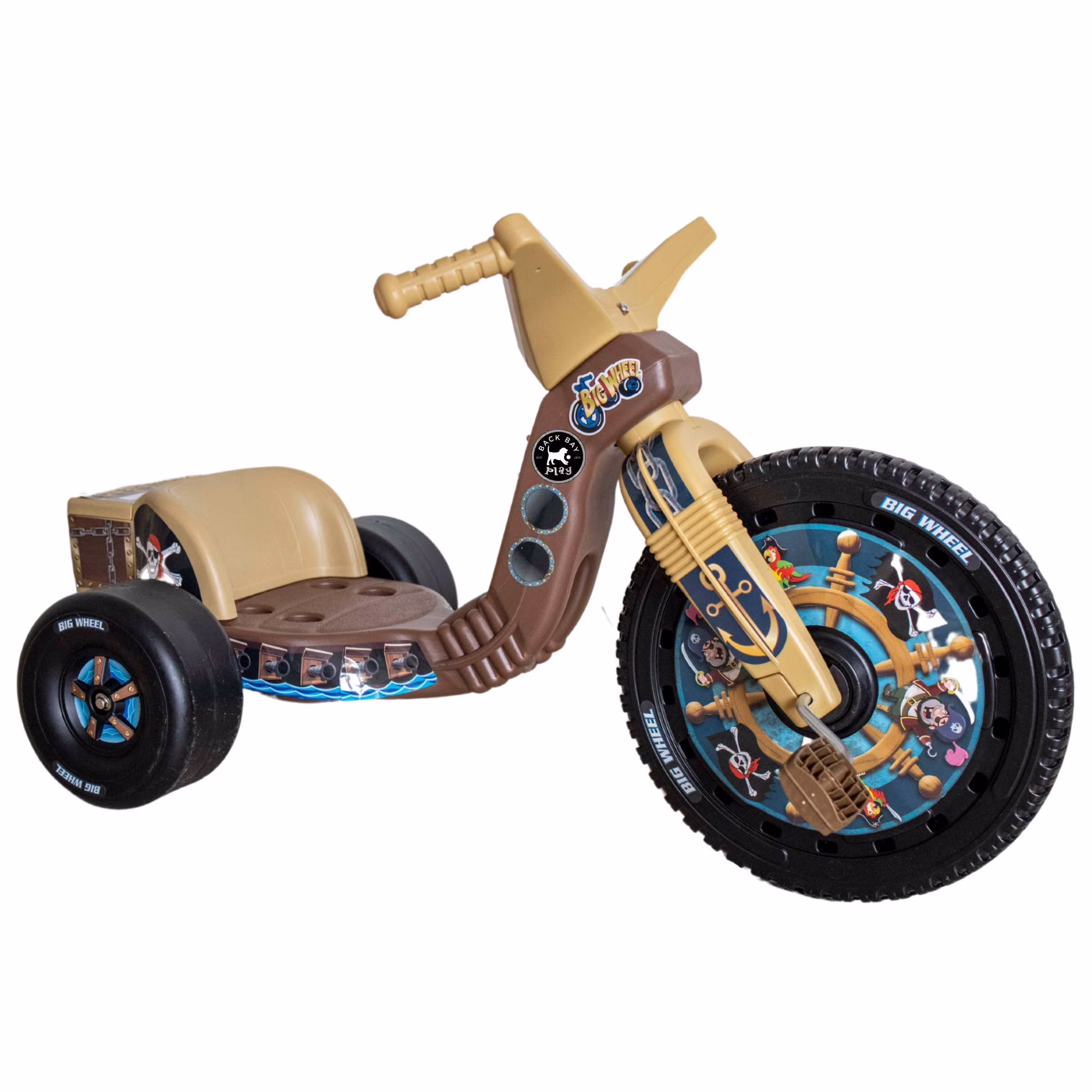 The Original 16 Inch Tricycle for Kids 3-8 Boys Girls Trike Pirate Ship Edition(Brown)