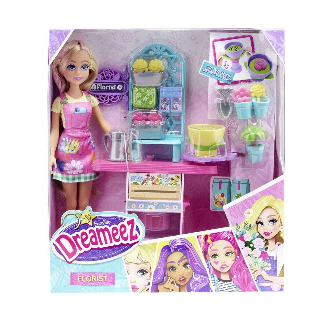 Poupée mannequin avec accessoires métier (2 modèles fleuriste ou cafétaria)