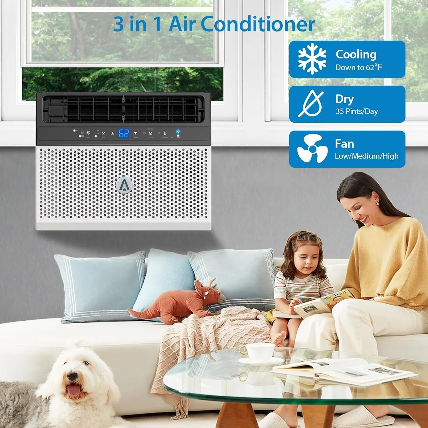 8000Btus Window Air Conditioner Over the Sill AC Up to 370 Sq.Ft With Remote App(8000 BTU) - Image 6