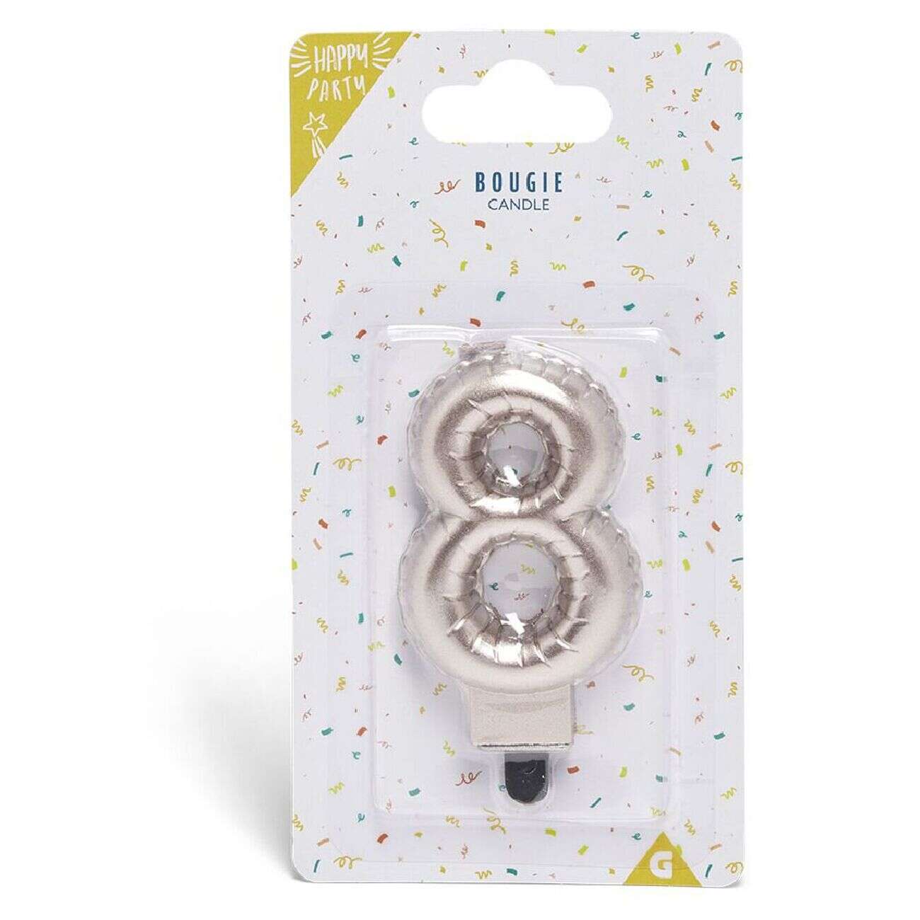 Bougie anniversaire chiffre 8 rose gold