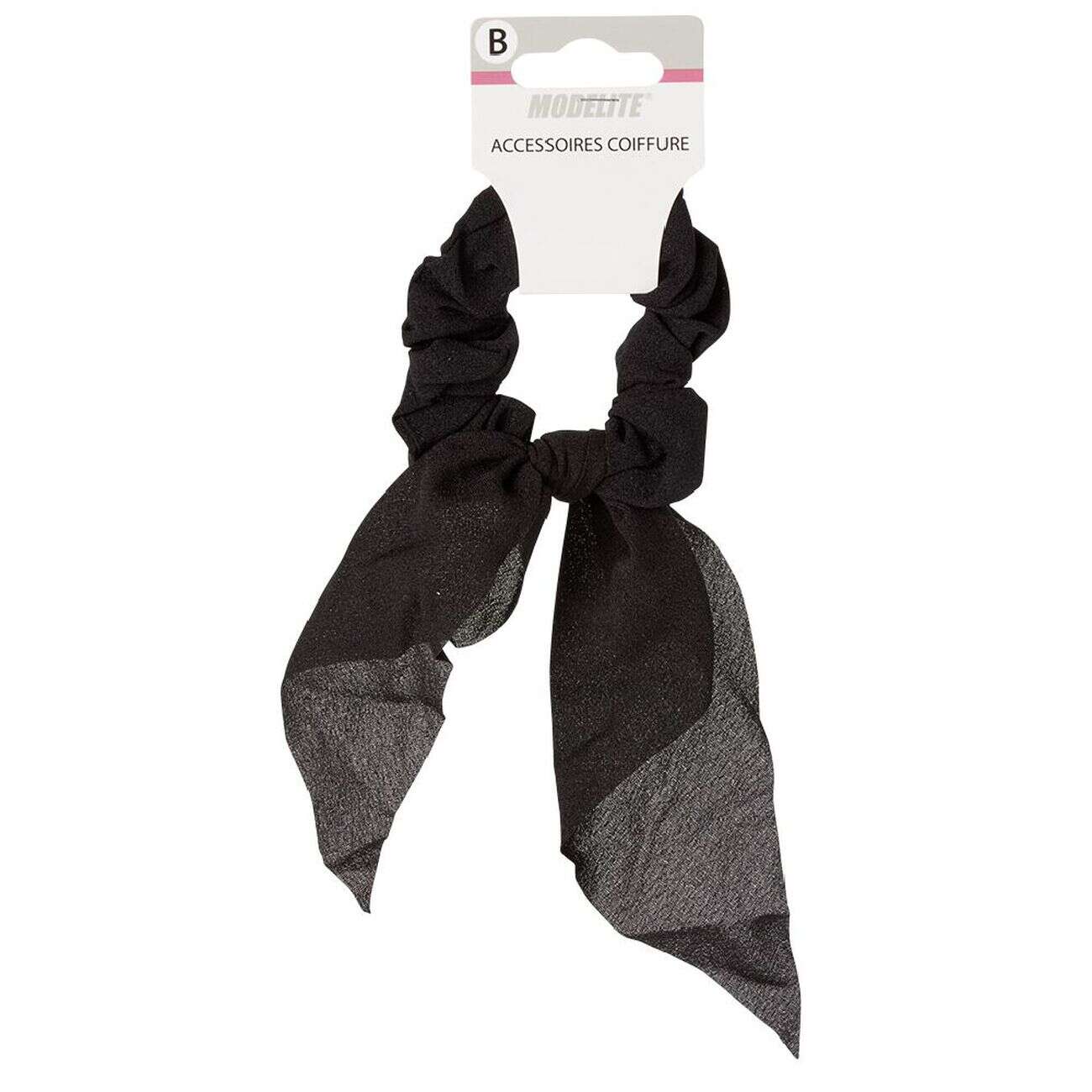 Chouchou effet tissu noué noir