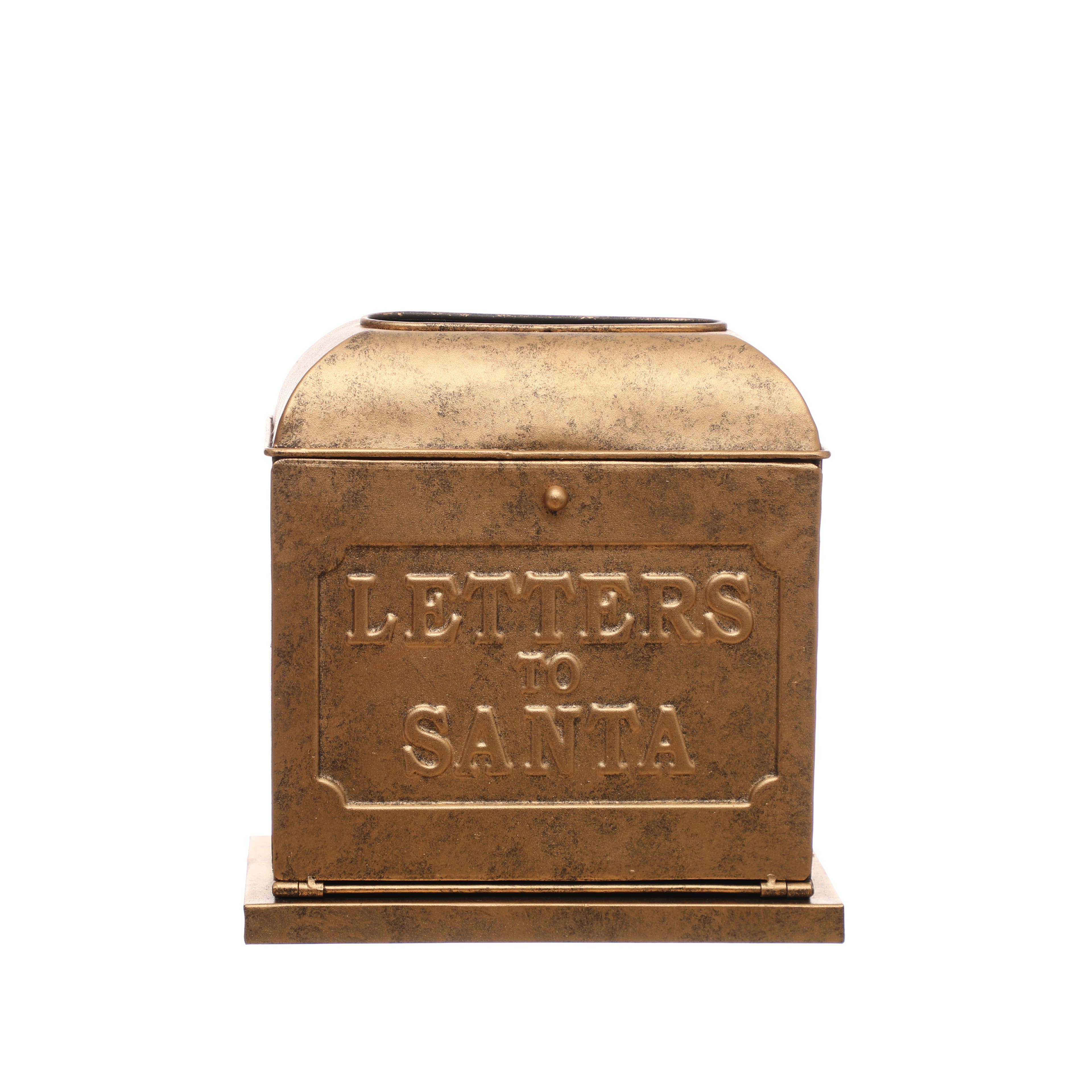 9 inch Gold Metal Letters to Santa Mailbox by Ashland-Christmas Decorations, Size: 9�� x 4.75�� x 9��