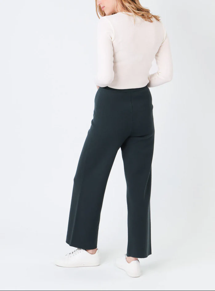 Pantalon femme en laine mérinos vert