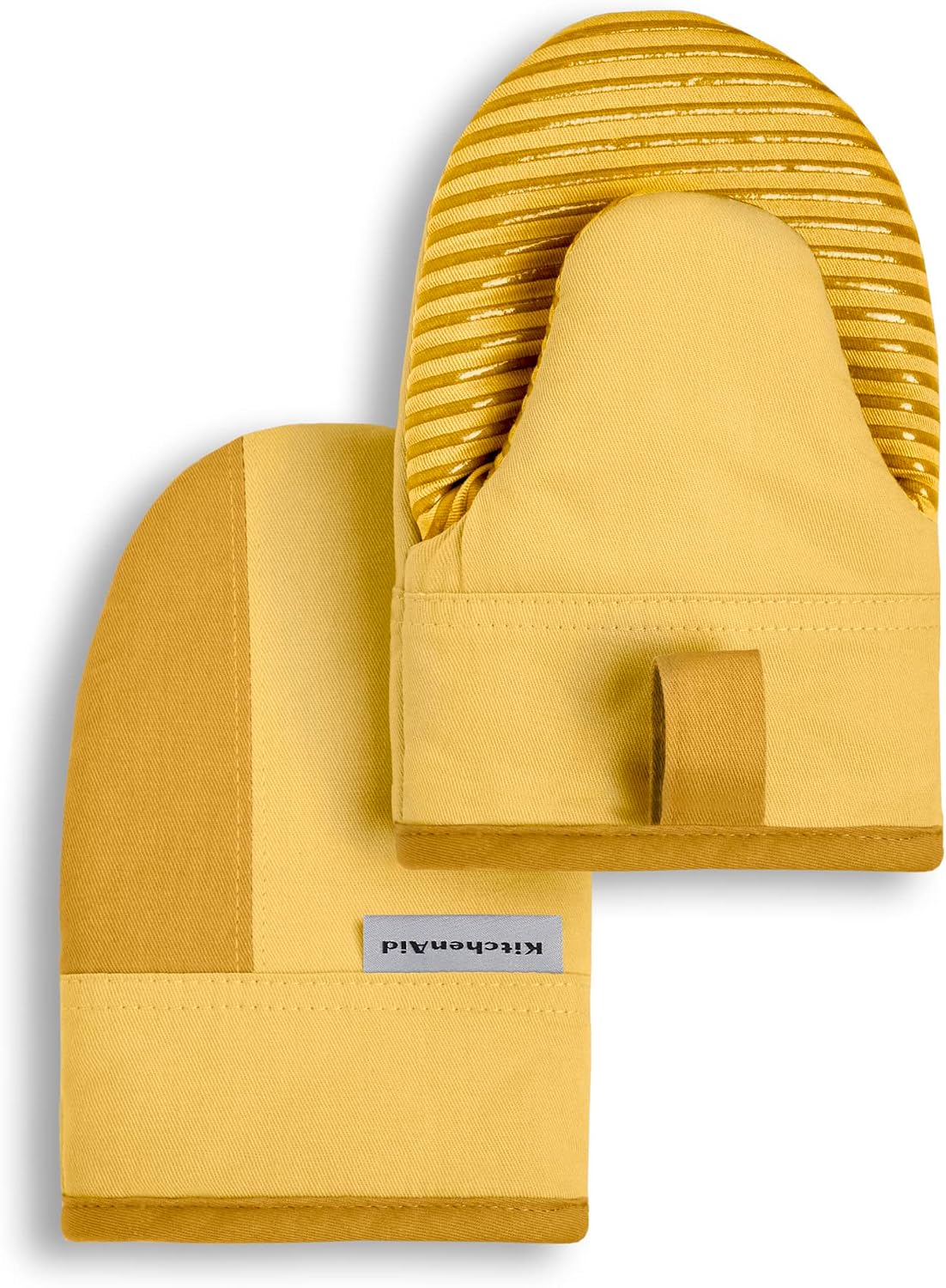 KitchenAid Beacon Two-Tone Non-Slip Mini Oven Mitt Set, Pistachio/Graphite Green, 5.5