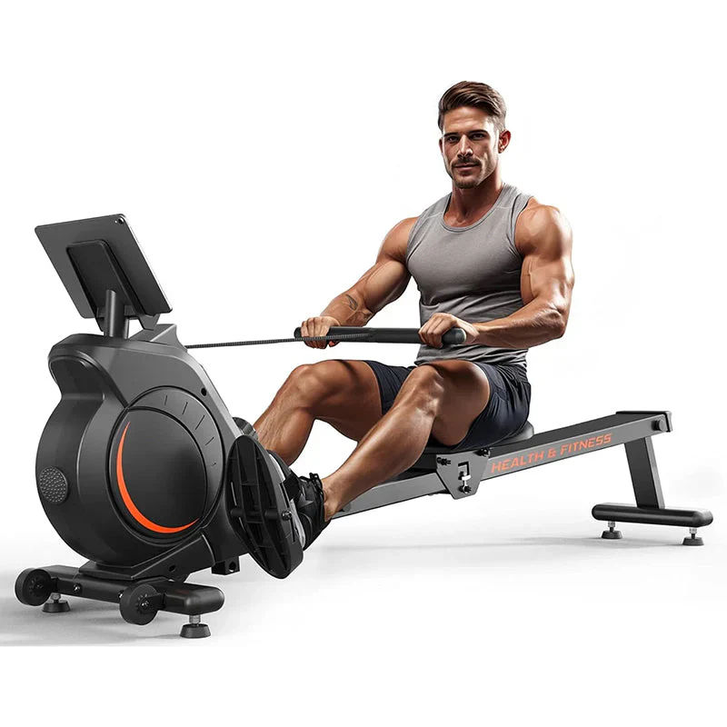 Rameur magnétique/à eau, capacité de charge de 159 kg (350 lb) - Rameur pliable pour usage domestique avec Bluetooth, application compatible, support pour tablette et coussin de siège confortable