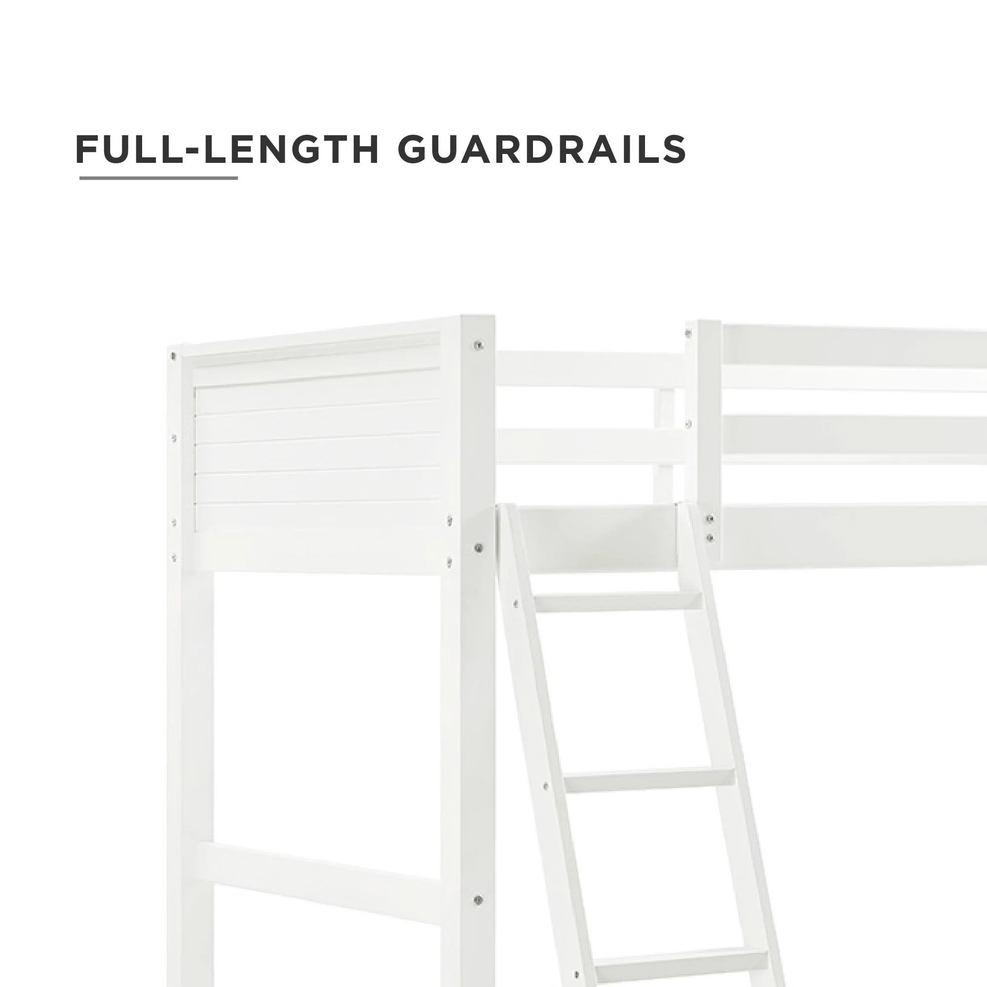 Your Zone Kiarah Twin Loft Bed with Ladder, White