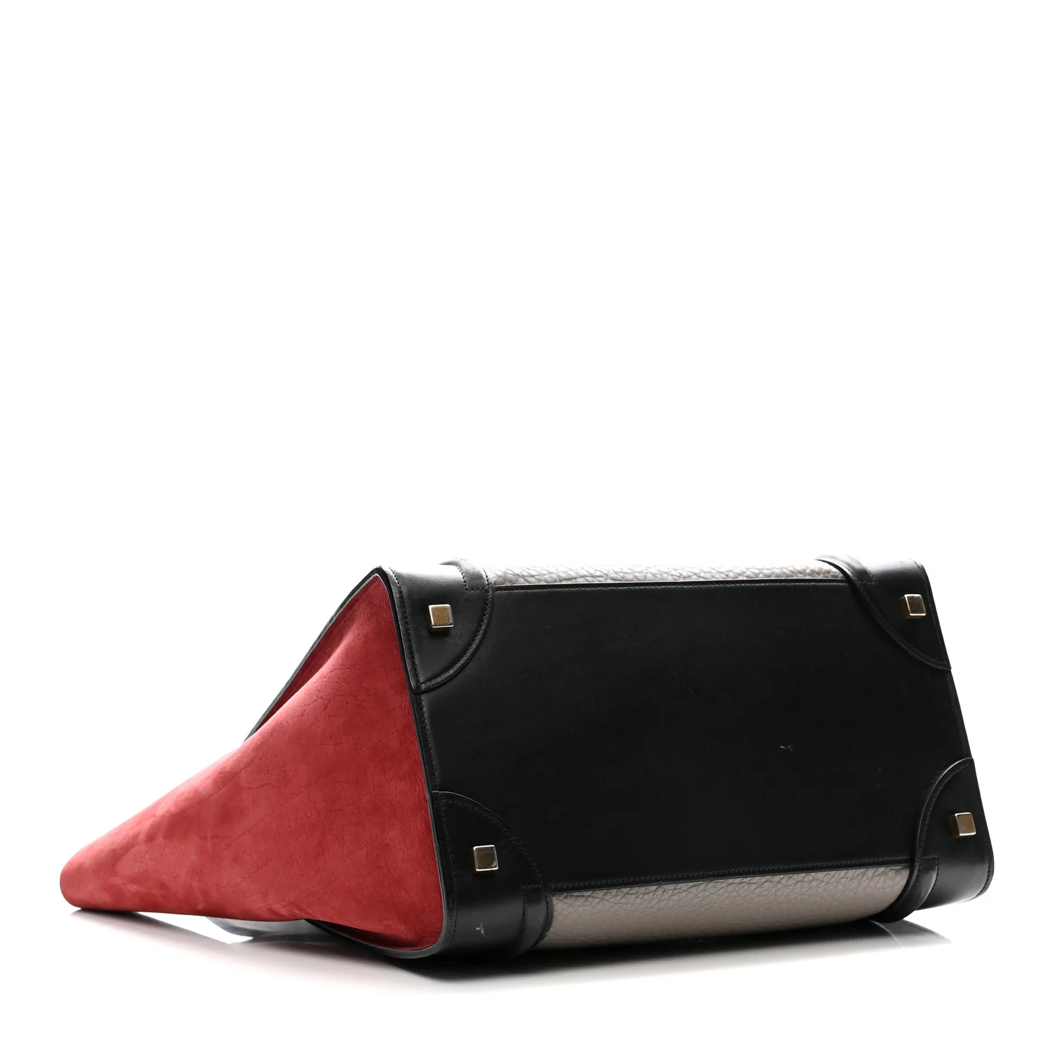 Bullhide Calfskin Suede Mini Tri-Color Luggage Dark Ruby