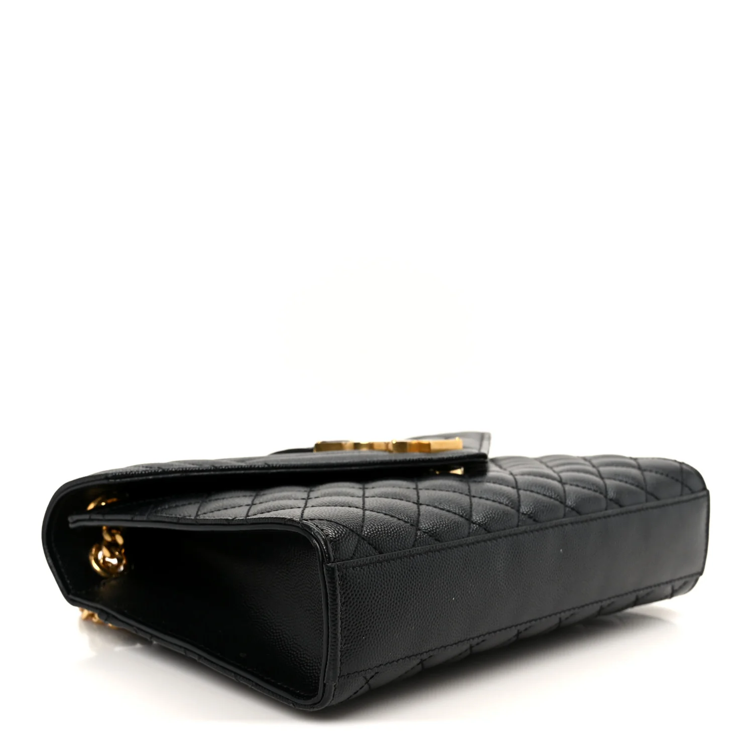 Grain De Poudre Textured Mixed Matelasse Triquilt Medium Monogram Satchel Black