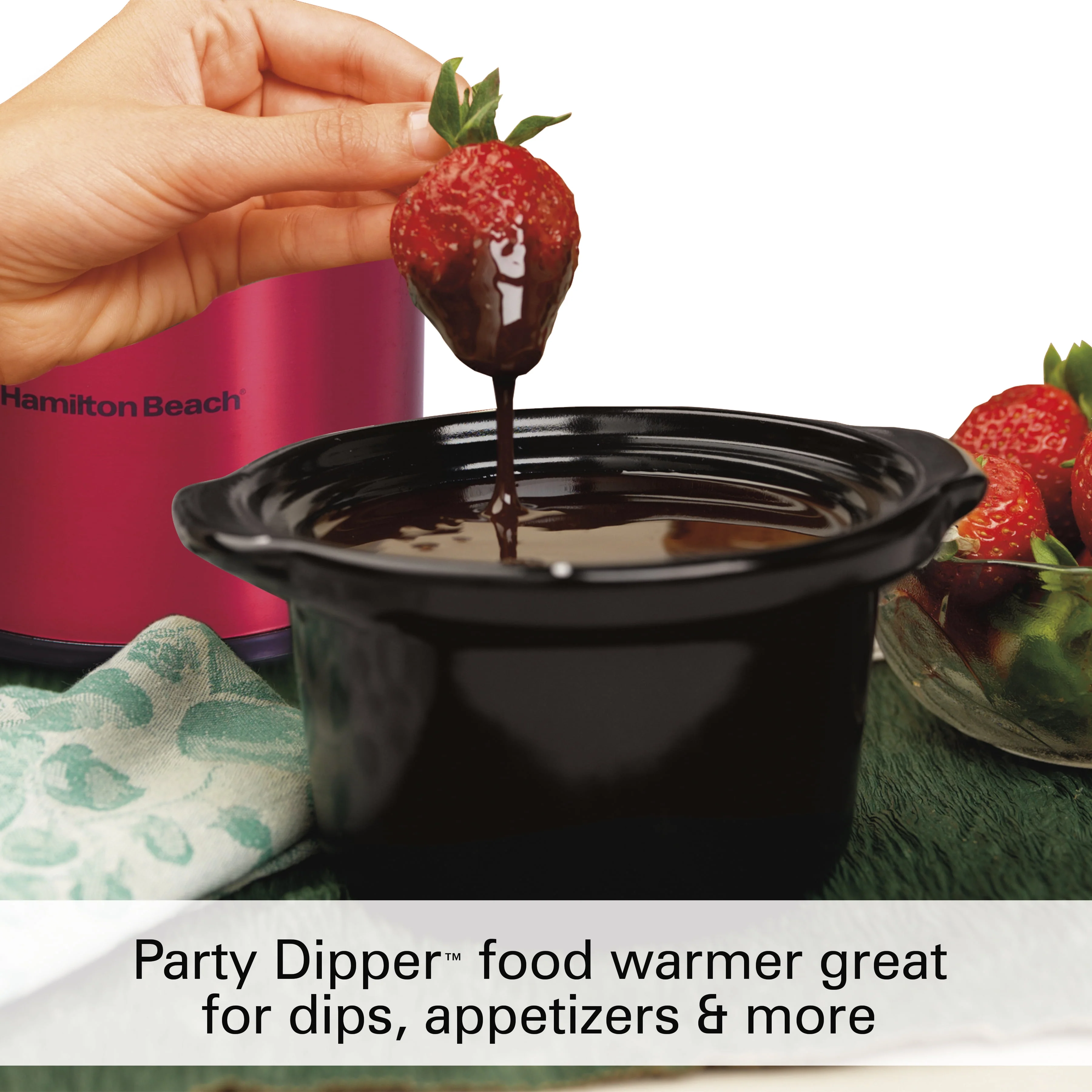 Hamilton Beach Stay or Go Programmable Slow Cooker with Party Dipper, 7 Quart Capacity,Removable Crock, Red, 33478 Image 6