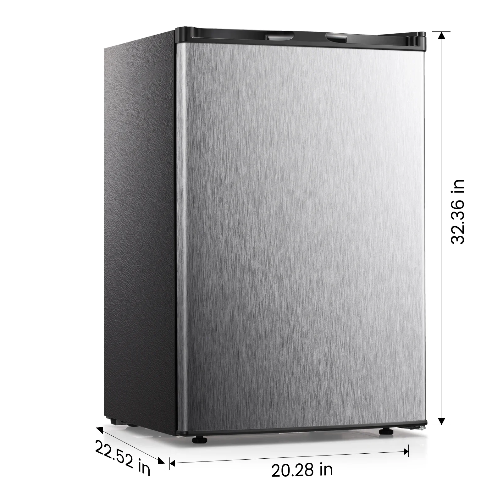 3.2Cu.ft Upright Freezer, Compact Freezer with Removable Shelves, Adjustable Thermostat for Home/Kitchen/Office, SILVER(Silver) - Image 4