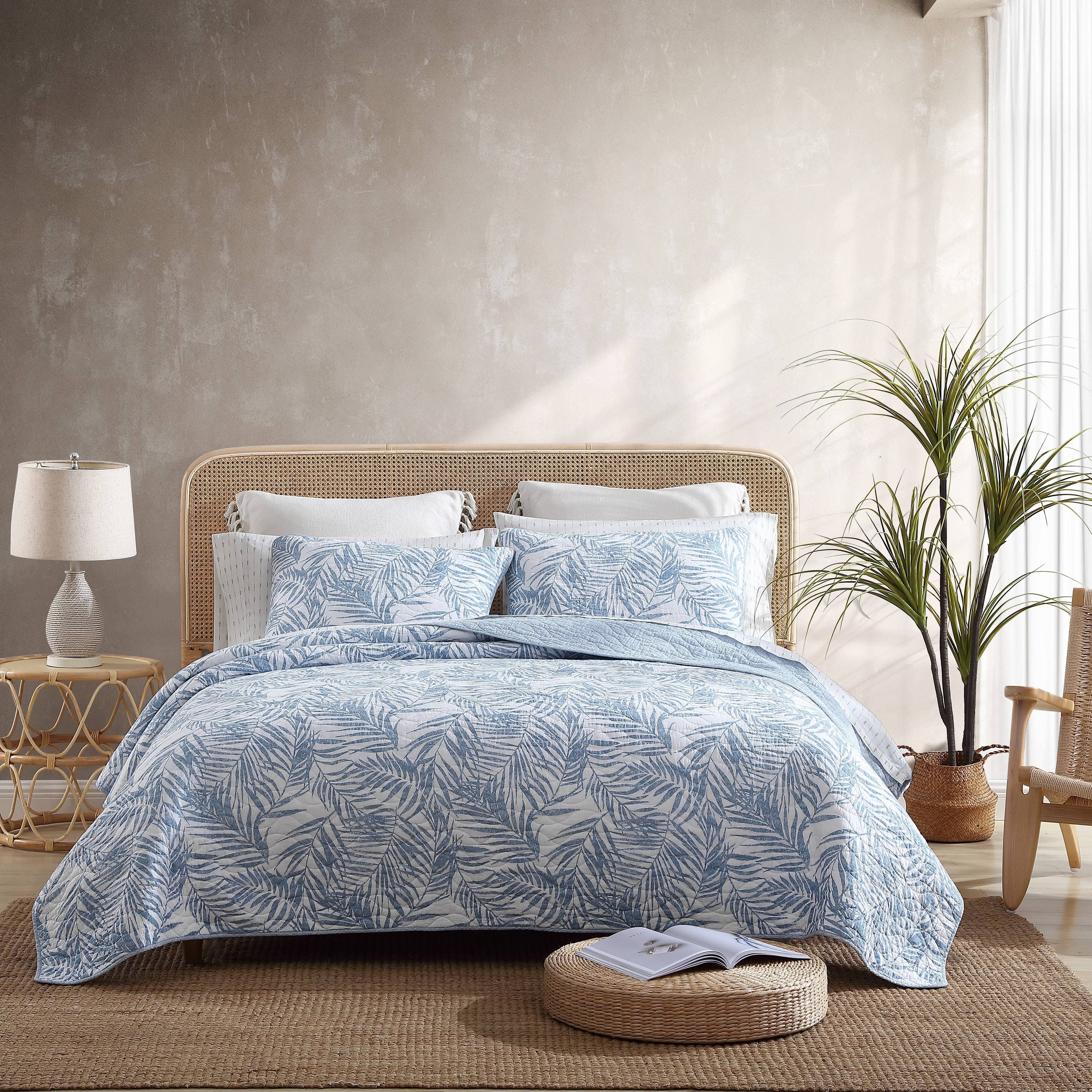 Tommy Bahama Palmday 3-Piece Quilt Set, Blue, Full/Queen, Cotton