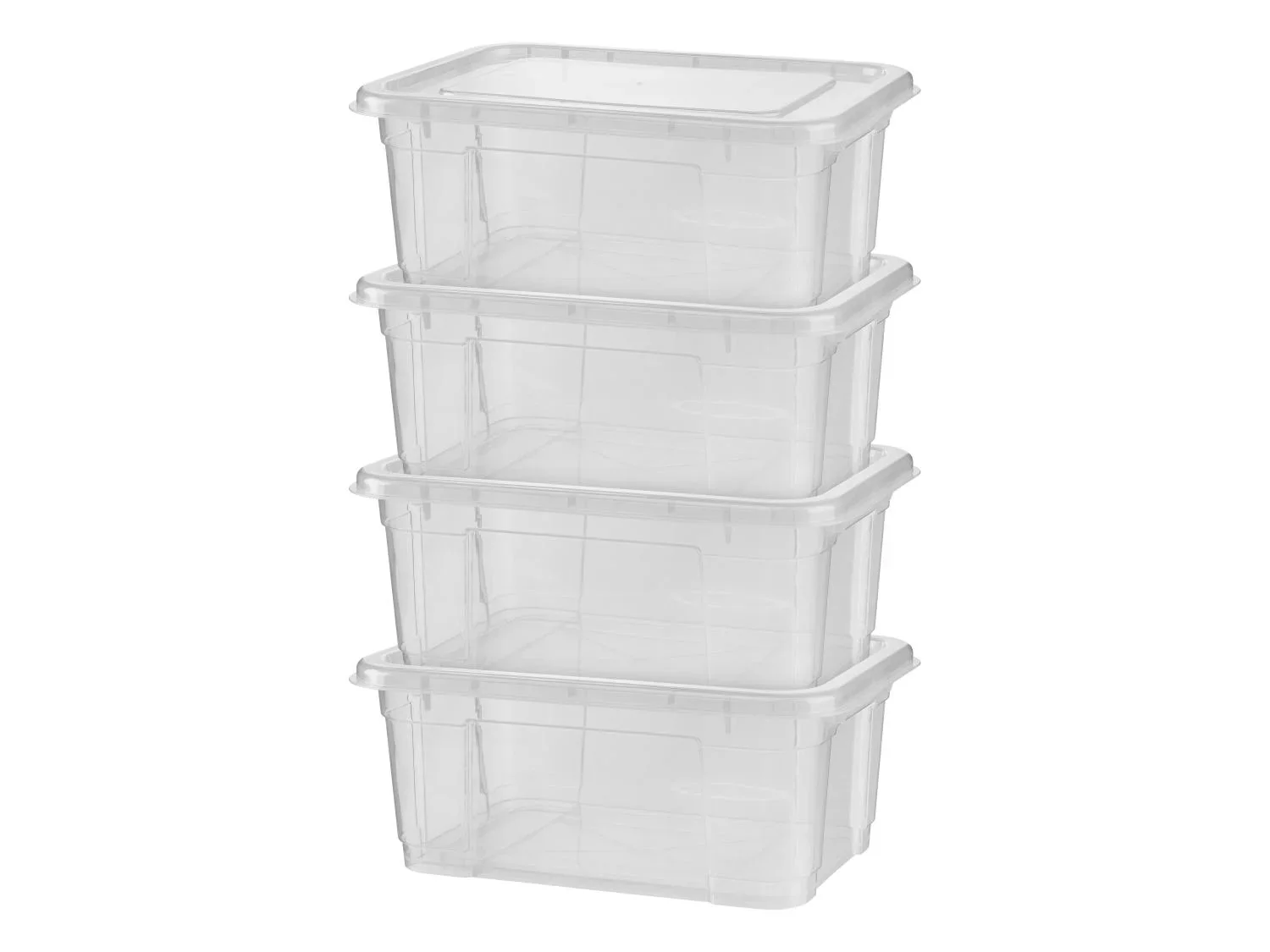 W5 Lot de 4 botes de rangement avec couvercle, 11 l