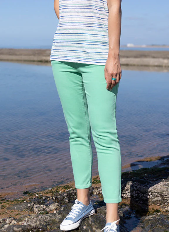 Pantalon femme 7/8° vert menthol